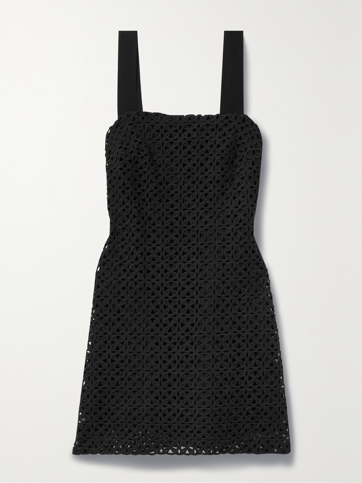 Miguelina Kira Crocheted Cotton Mini Dress - Black