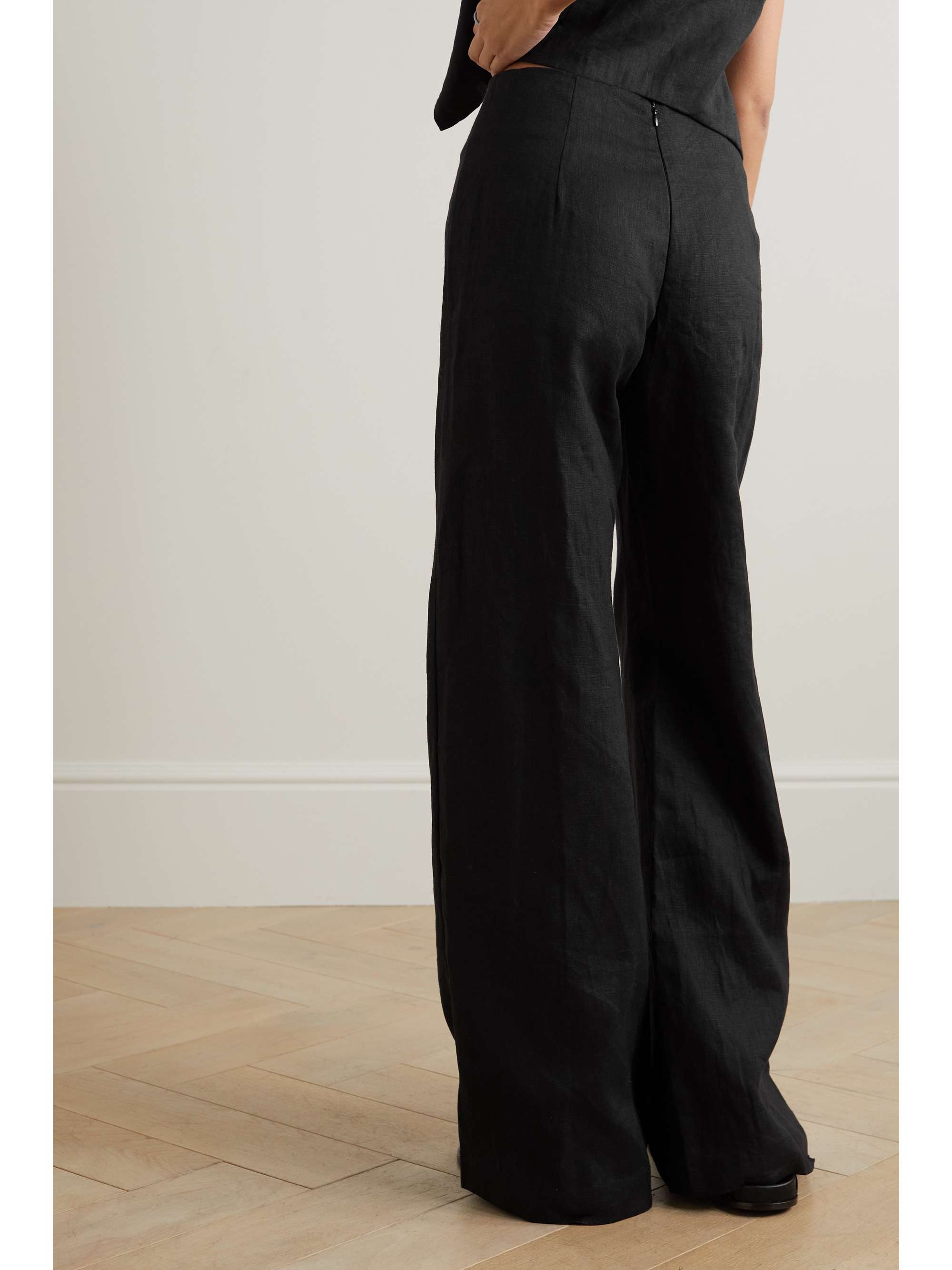 FAITHFULL THE BRAND + NET SUSTAIN La Plage De Mau linen wideleg pants