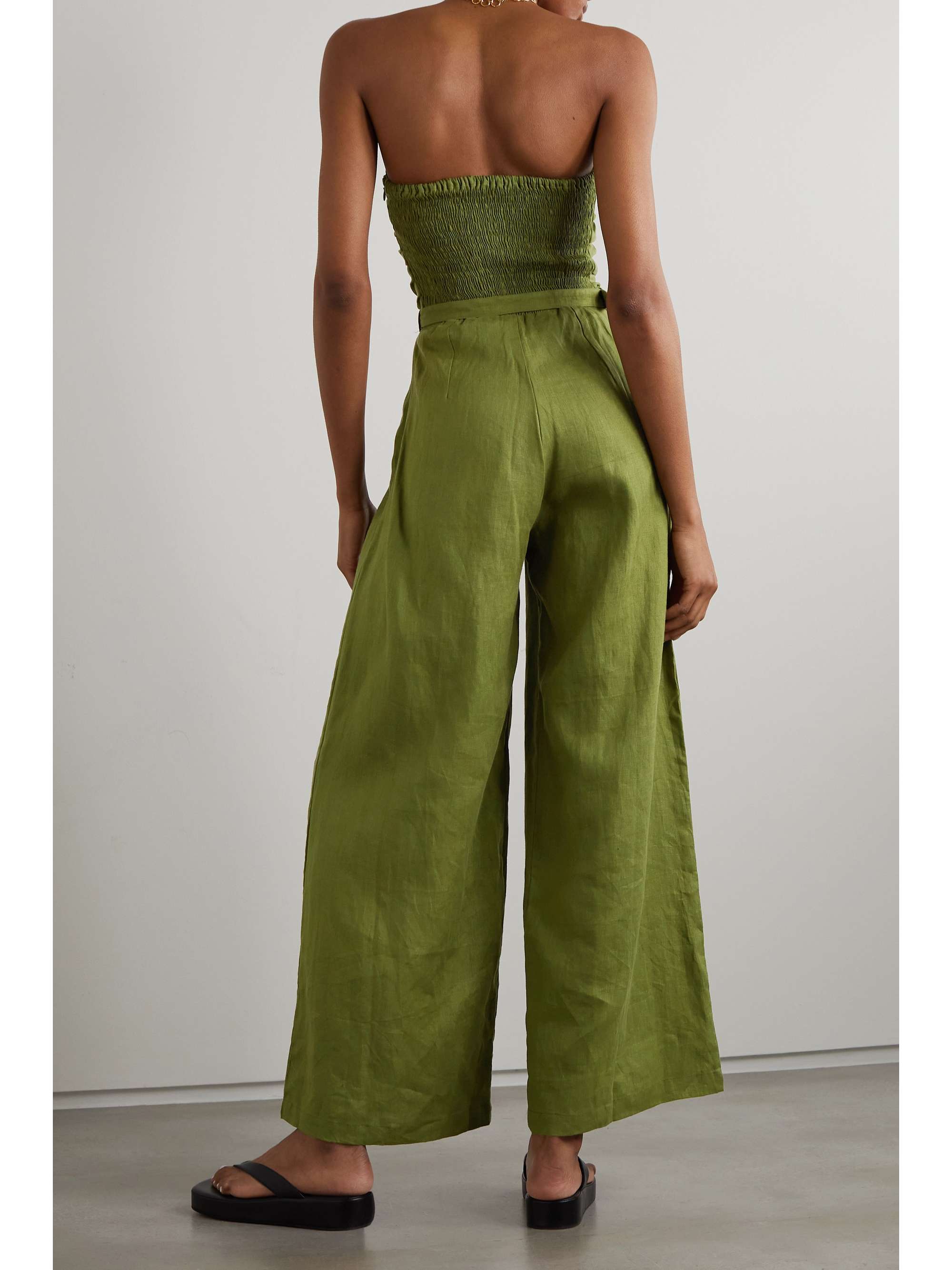 FAITHFULL Alegrias strapless belted linen jumpsuit