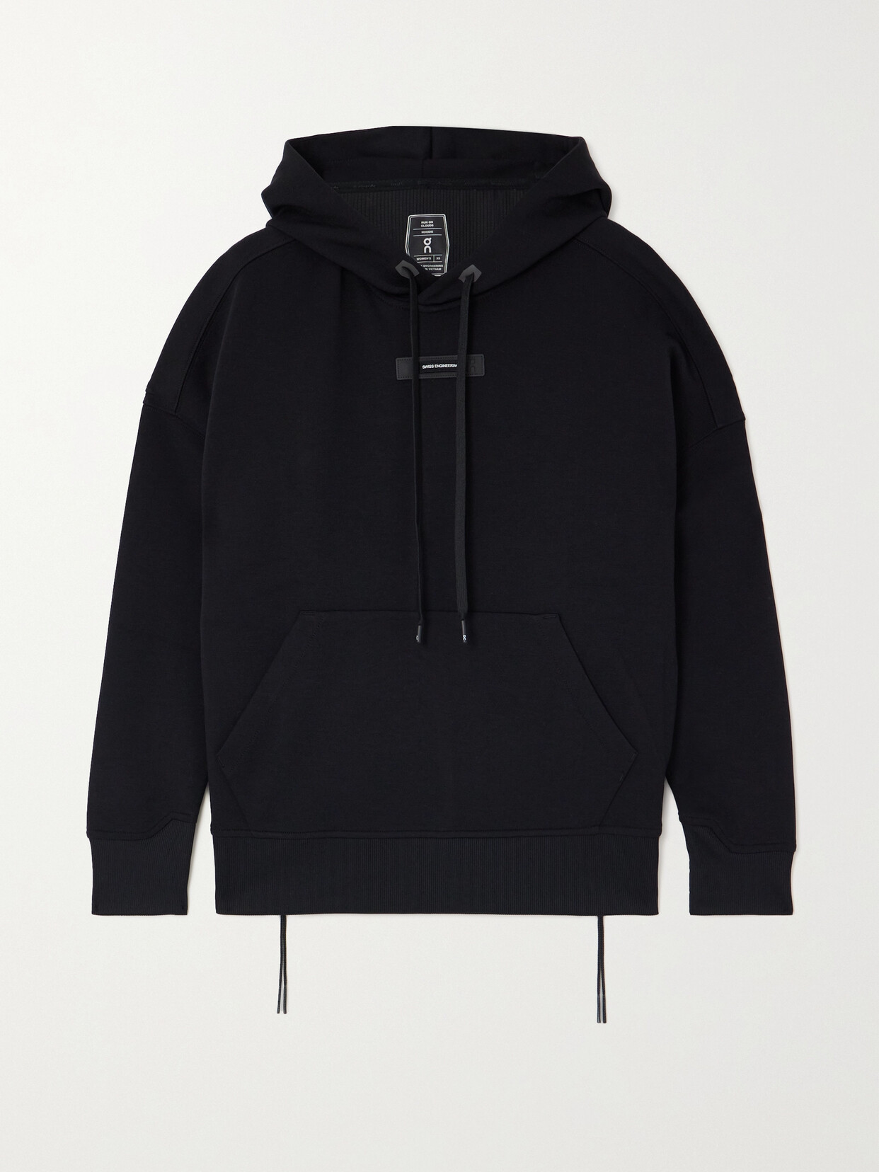 ON - Appliquéd Recycled-jersey Hoodie - Black