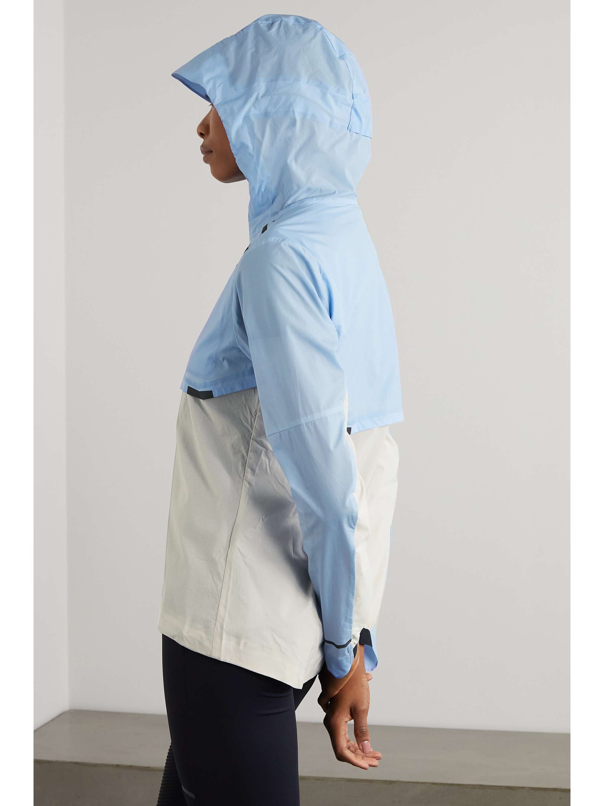 Ripple-Panel Casual Loose Hooded Jacket