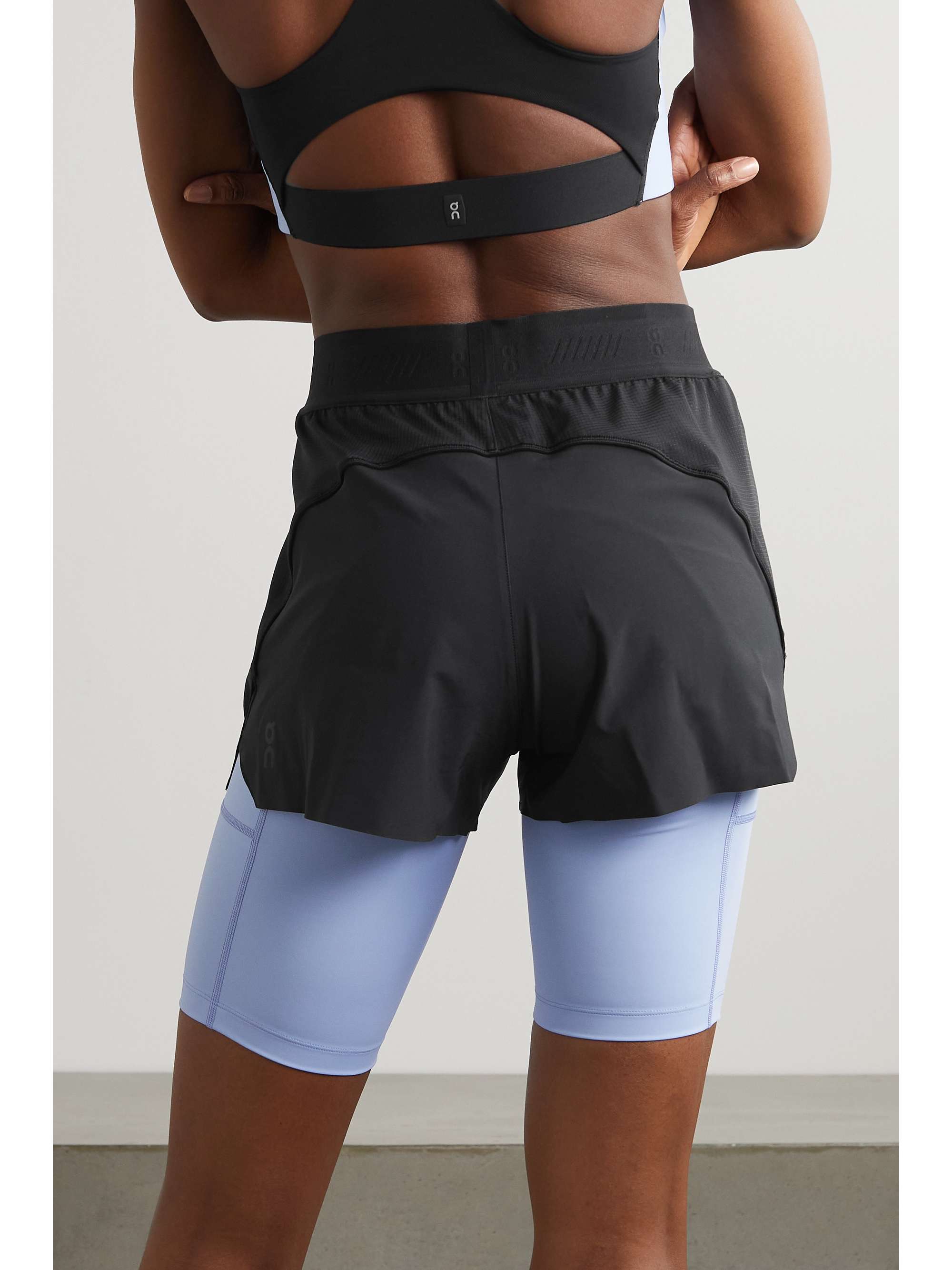 ON Active layered shell and stretch recycled-jersey shorts