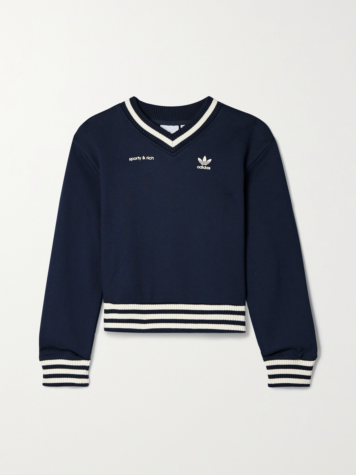 adidas Originals - + Sporty & Rich Flocked Cotton-jersey Sweatshirt - Blue