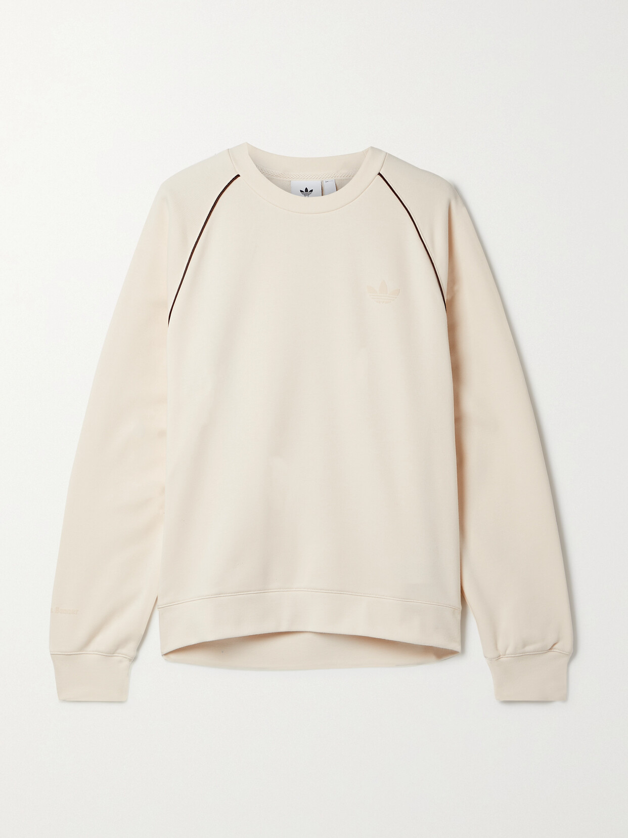 Adidas Originals + Wales Bonner Flocked Cotton-blend Jersey Sweatshirt In Cream