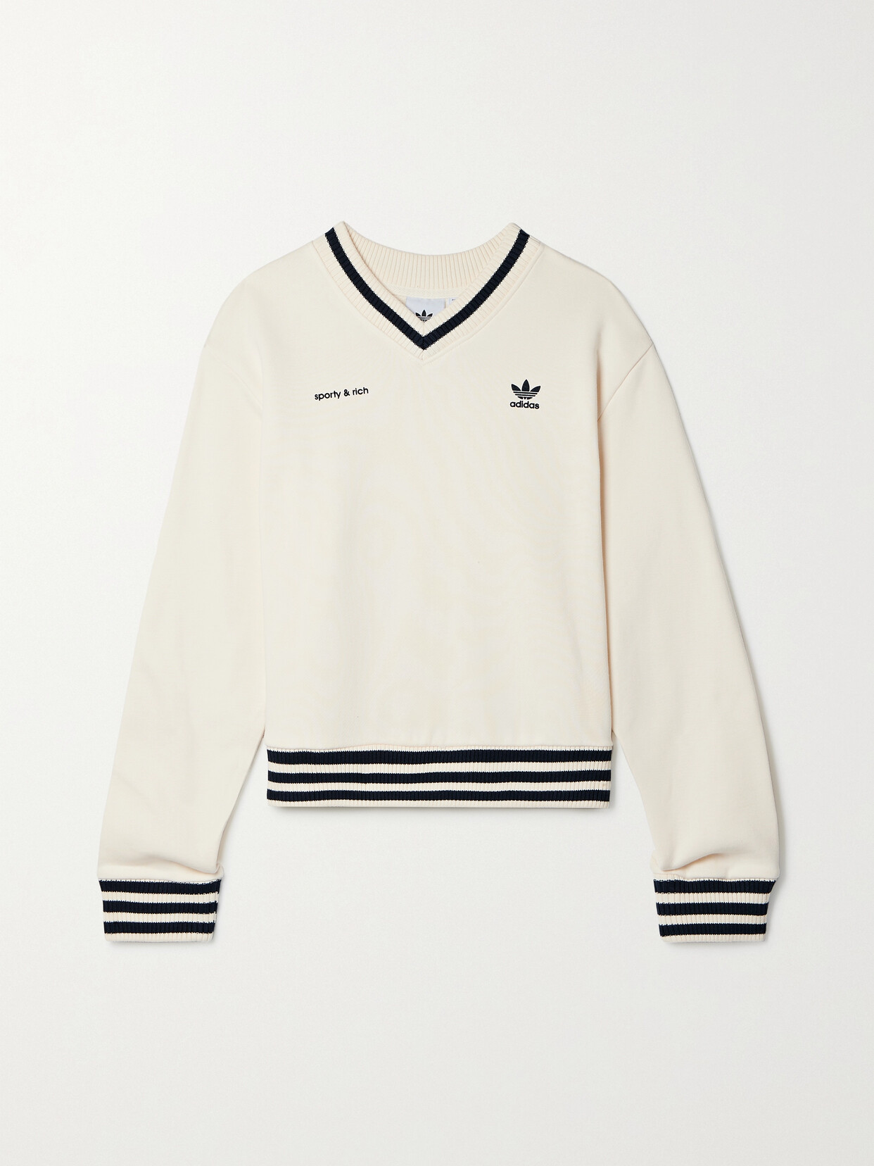 adidas Originals - + Sporty & Rich Flocked Cotton-jersey Sweatshirt - Cream