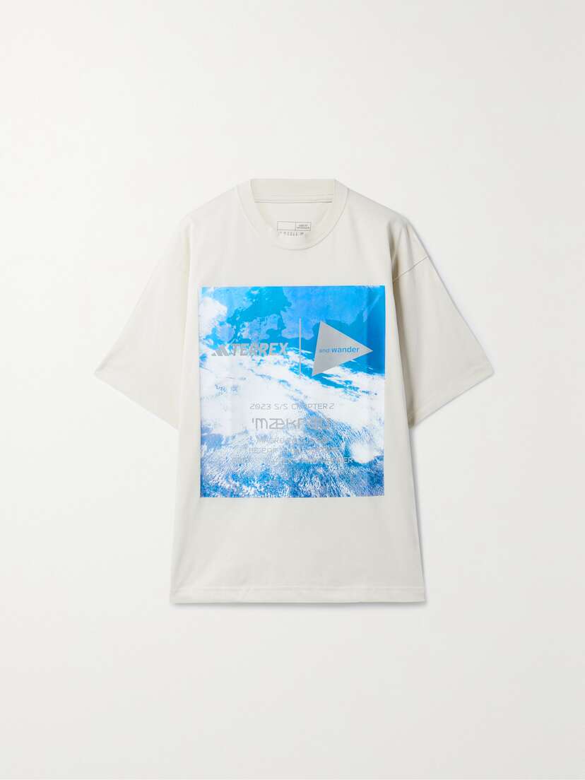 adidas Originals + And Wander Terrex Oversized Printed Cotton-blend Jersey T-shirt - x large