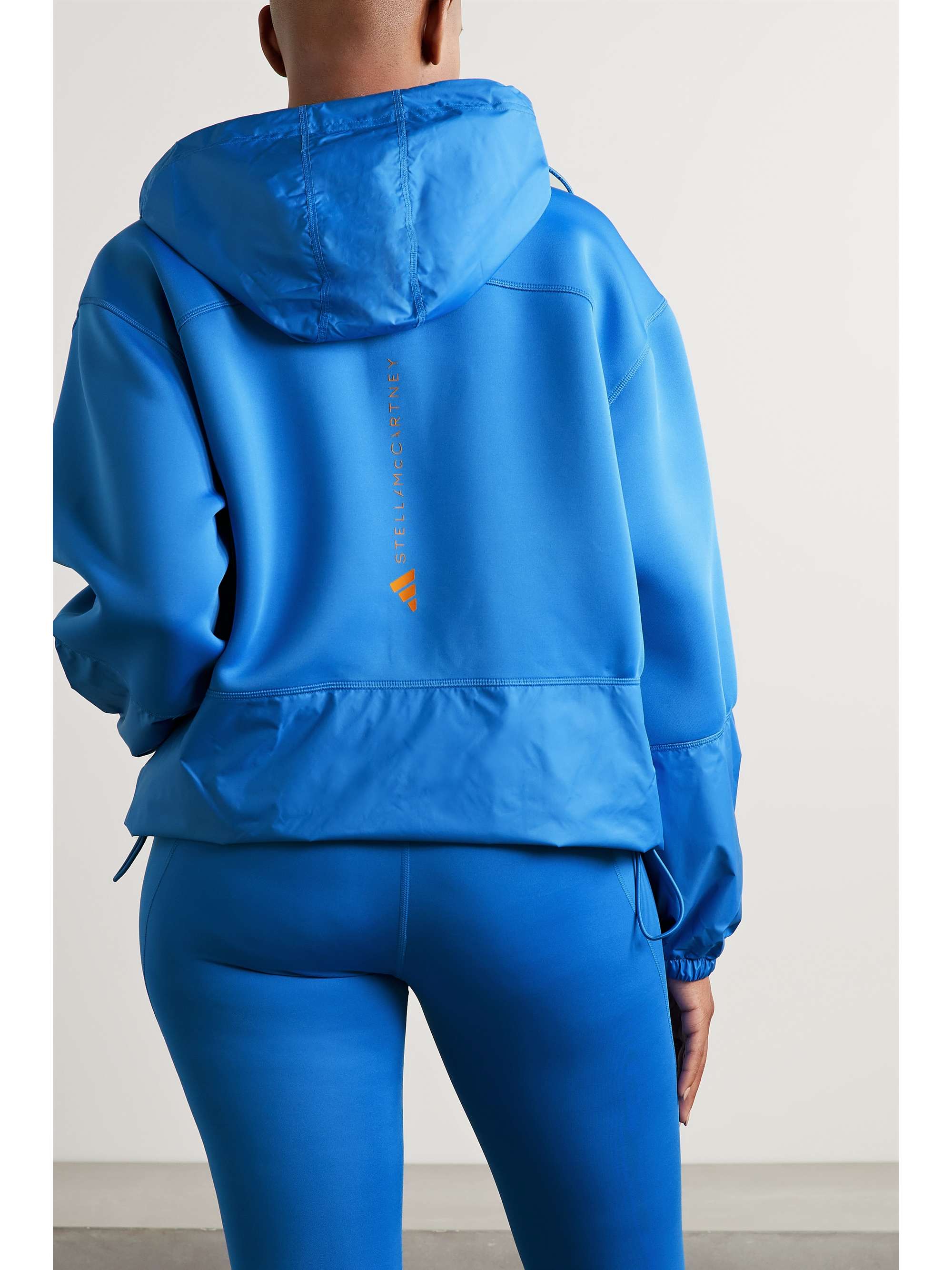 ADIDAS BY STELLA MCCARTNEY TruePace appliquéd shell and stretch recycled-jersey hoodie