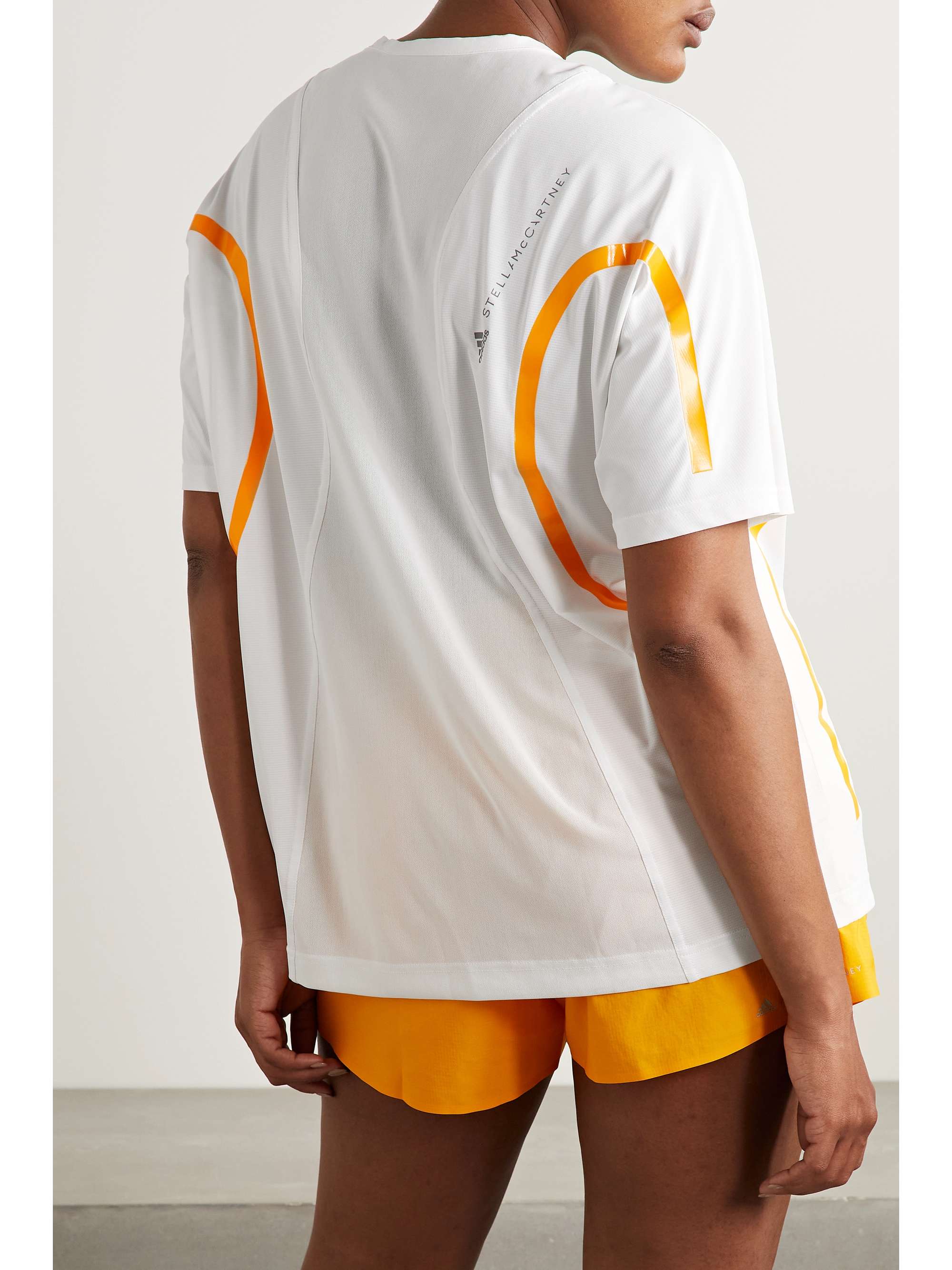 ADIDAS BY STELLA MCCARTNEY TruePace striped stretch recycled-mesh top