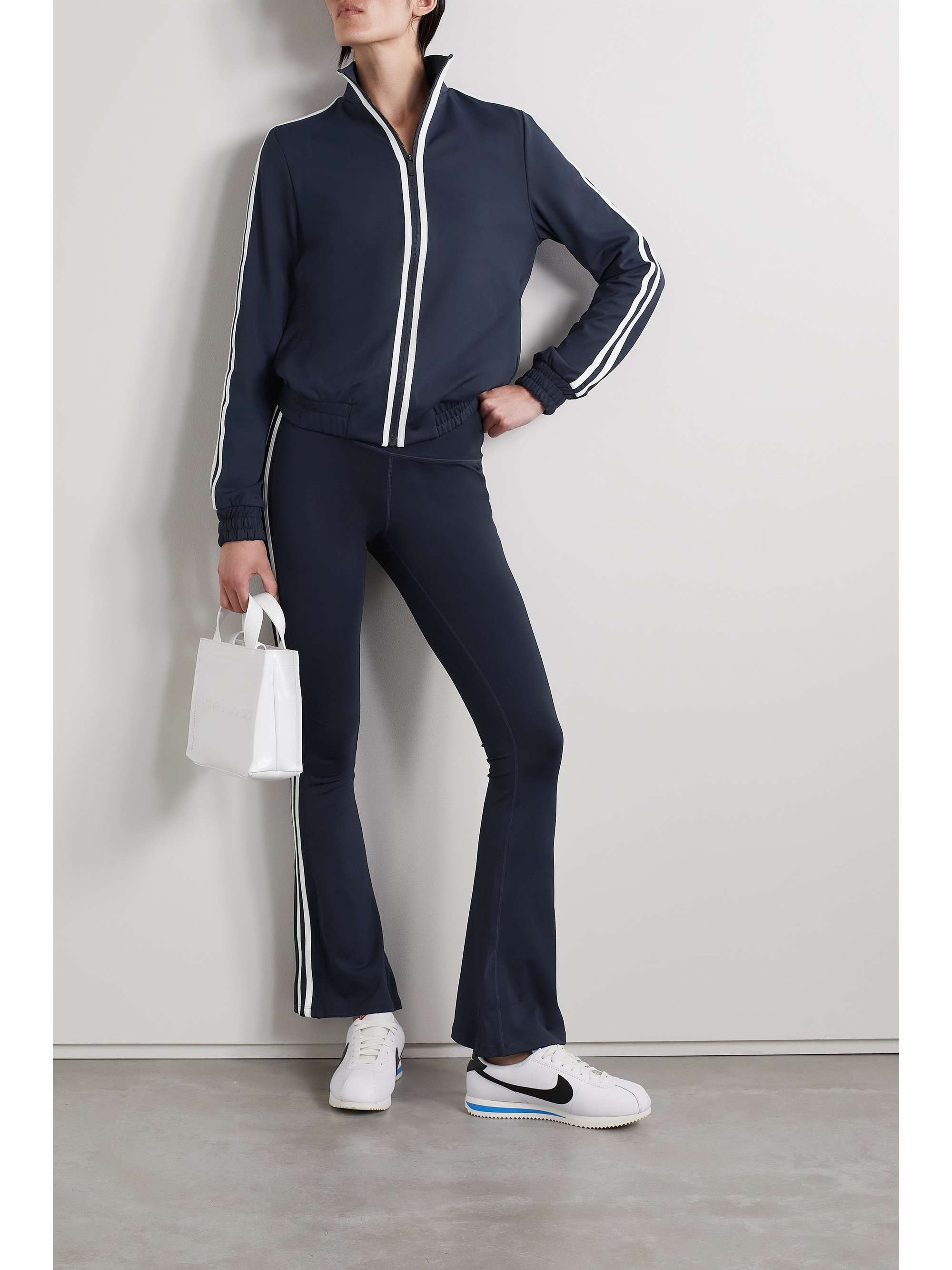 Raquel Techflex striped stretch flared track pants