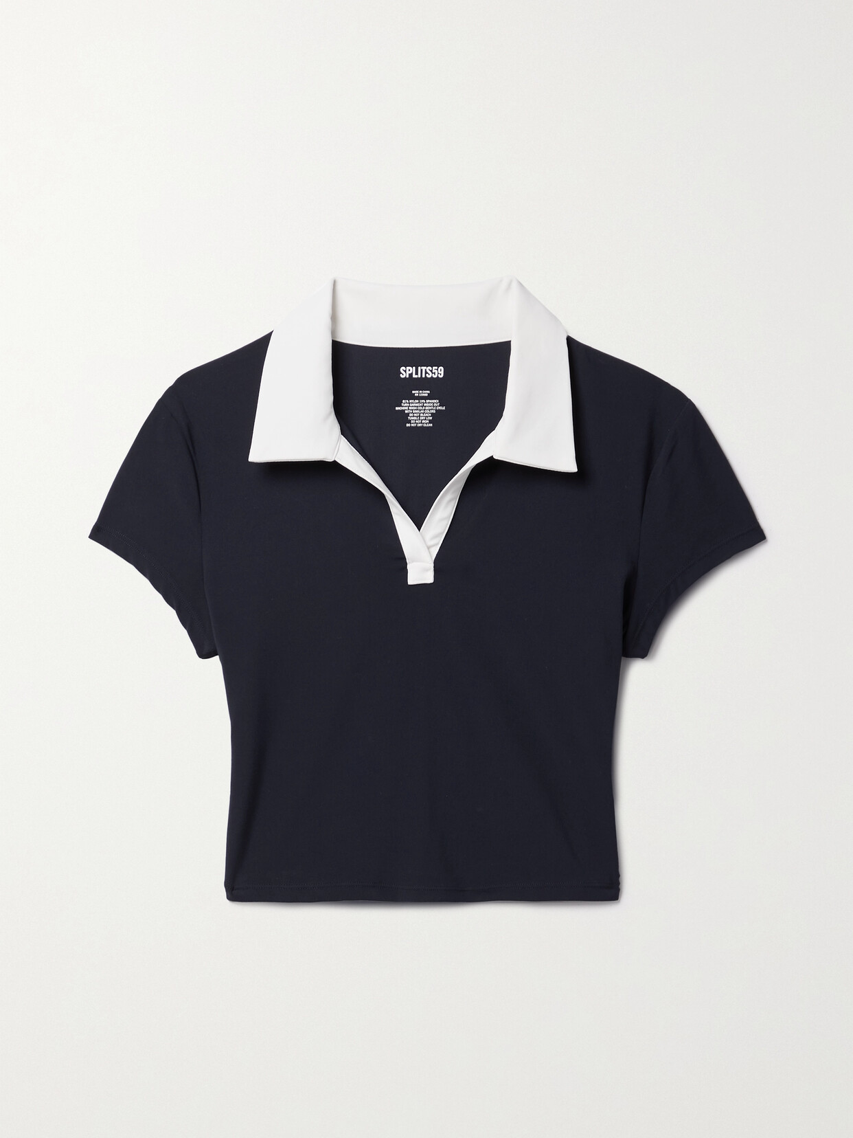 Splits59 - Cropped Stretch-jersey Polo Shirt - Blue