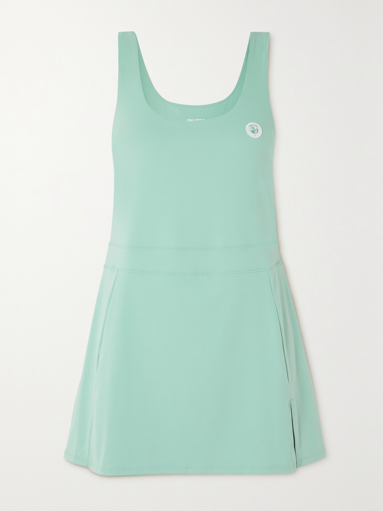 Shop Splits59 Martina Rigor Appliquéd Stretch-jersey Tennis Dress In Blue