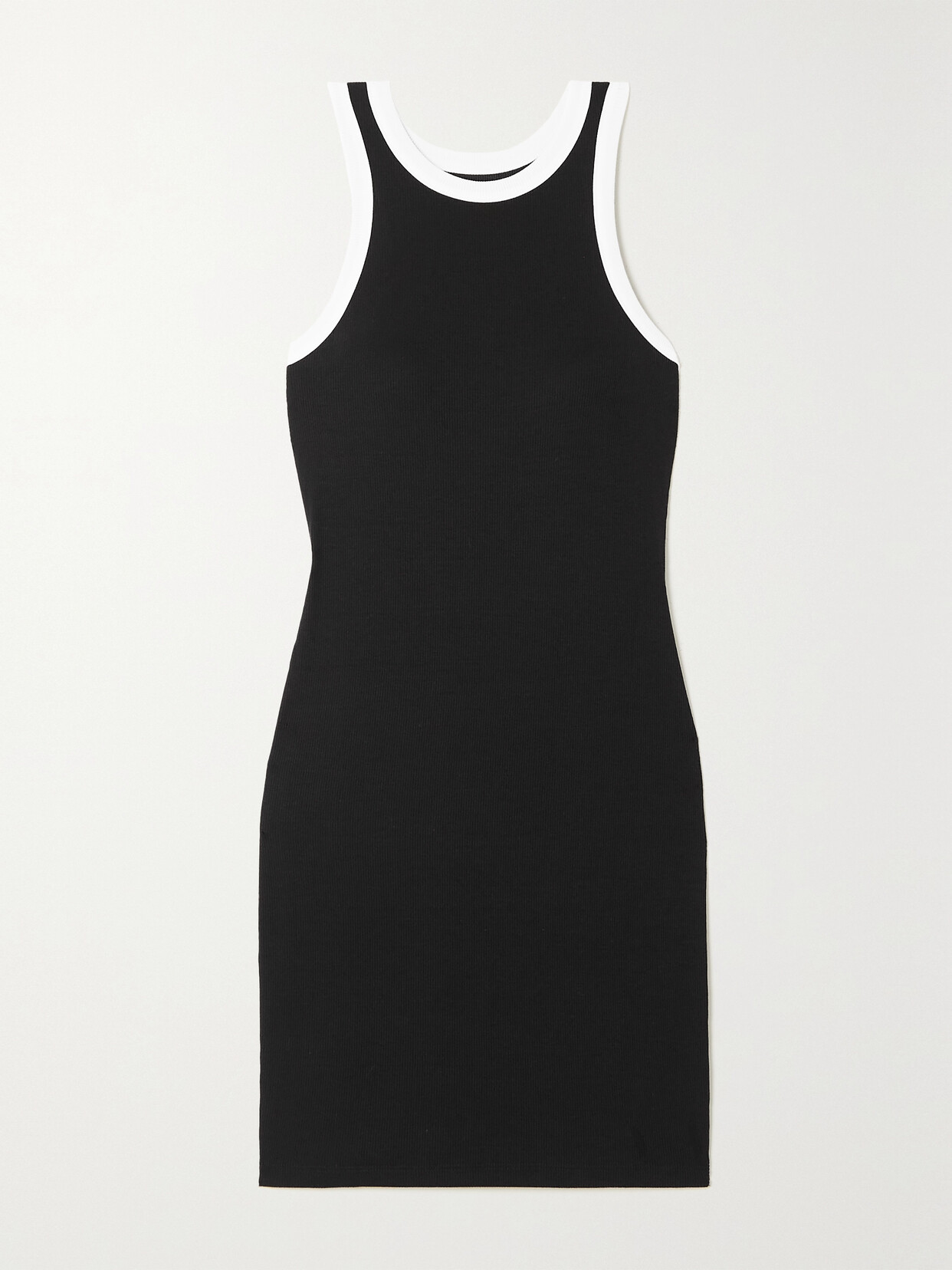 Splits59 - Kiki Two-tone Ribbed Stretch-modal Jersey Tennis Dress - Black