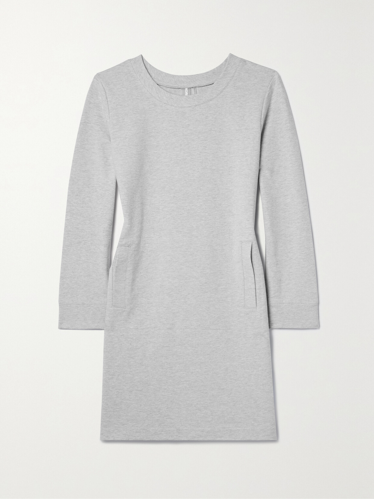 Norma Kamali Cotton-blend Jersey Mini Dress In Grey