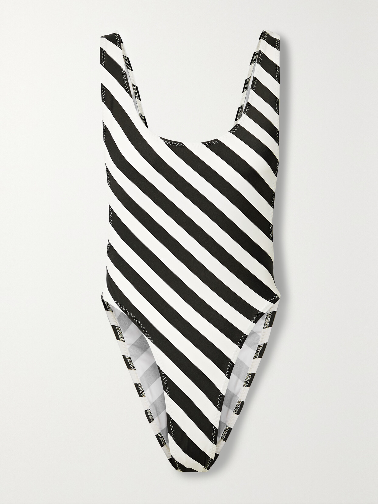 Norma Kamali - Marissa Striped Swimsuit - Black