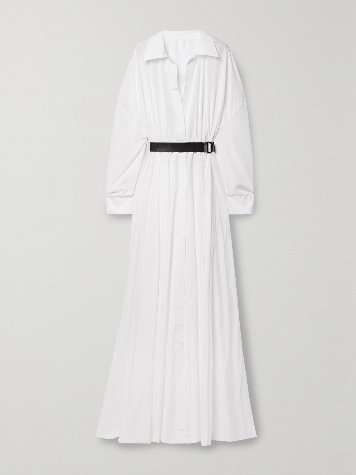 Norma Kamali Belted Gathered Poplin Gown