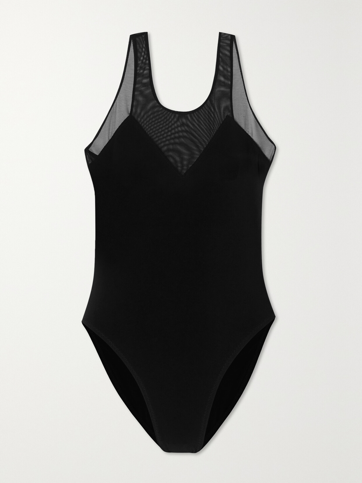 Norma Kamali - Mesh-trimmed Swimsuit - Black