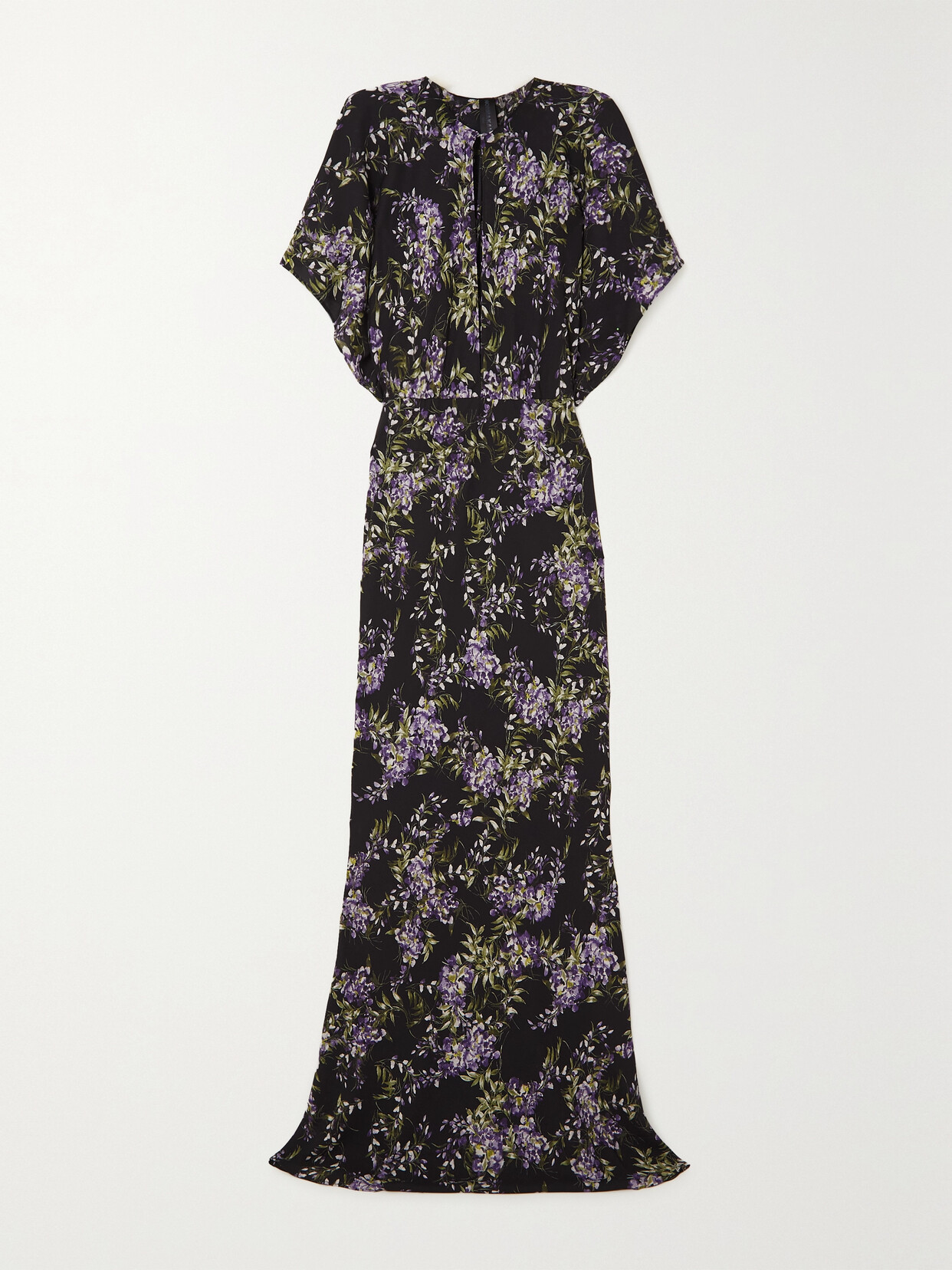 NORMA KAMALI OBIE CUTOUT FLORAL-PRINT GEORGETTE GOWN