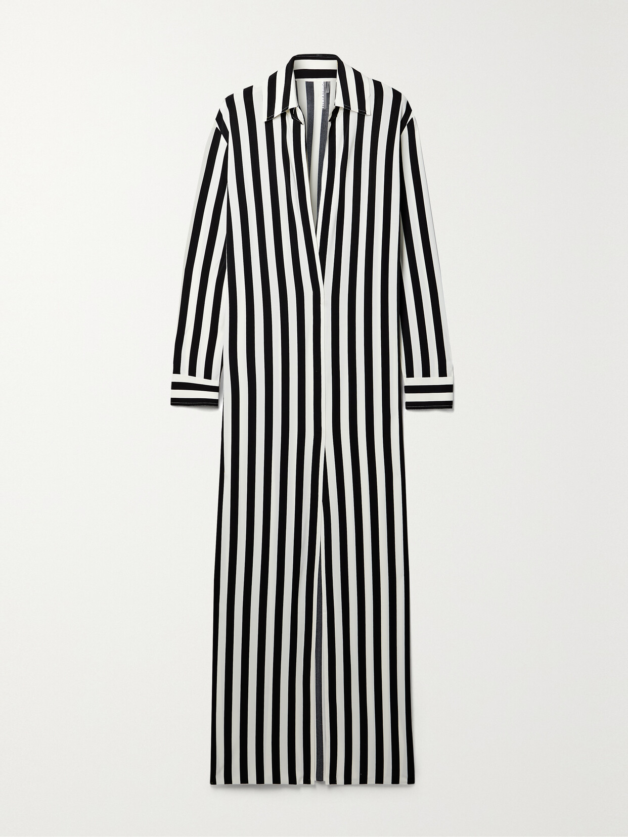 Norma Kamali Stripe Cut-out Long Sleeve Maxi Dress In 3-4 Stripe | ModeSens