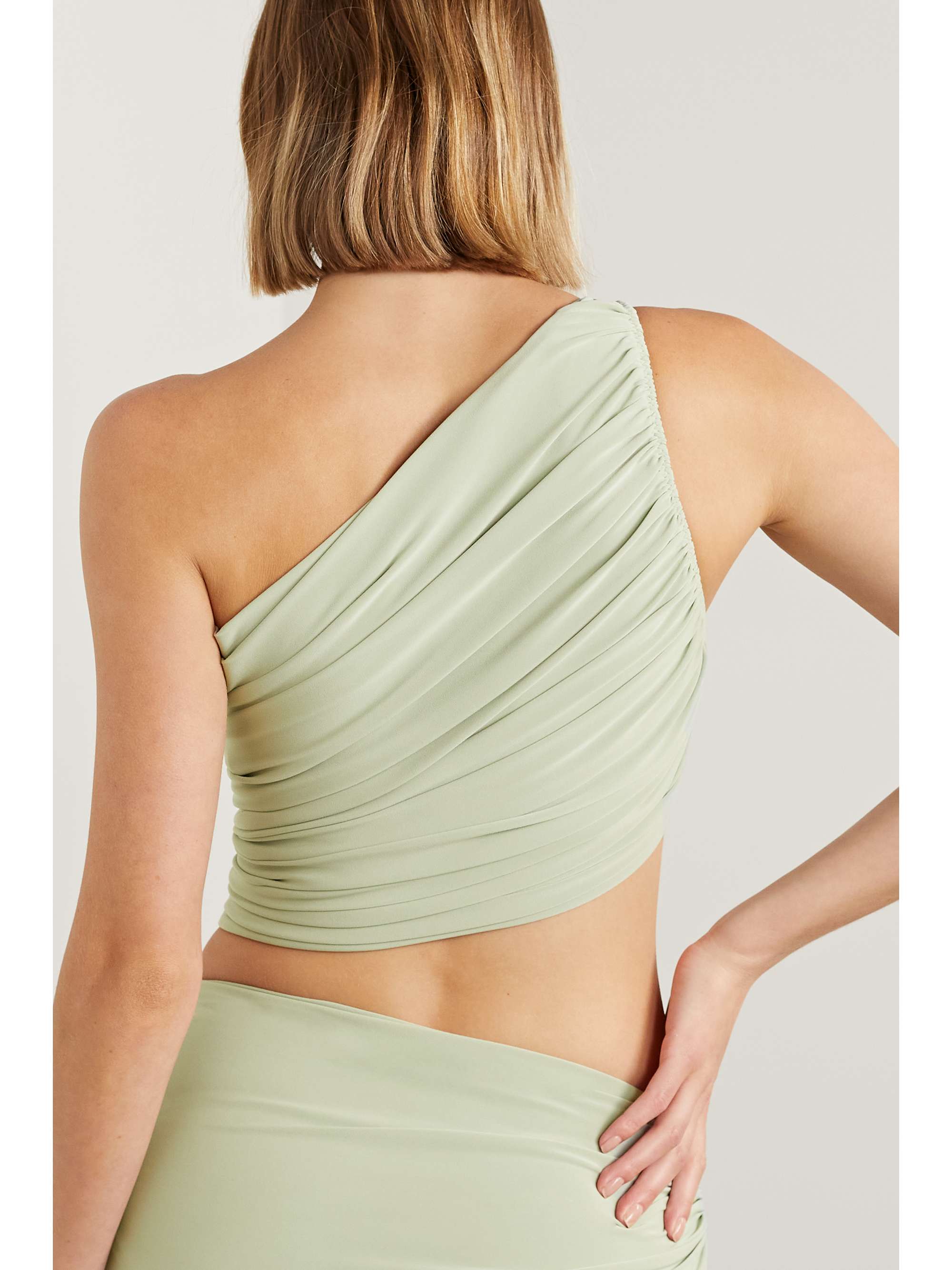 NORMA KAMALI Diana one-shoulder ruched bikini top