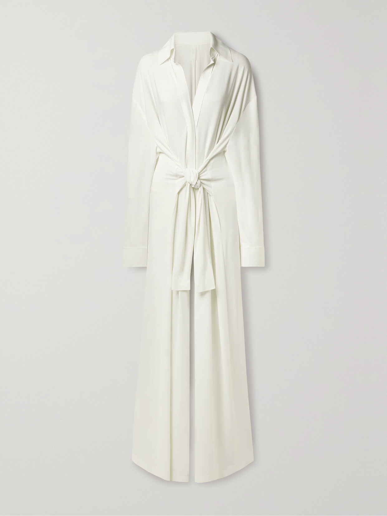 NORMA KAMALI - Tie-front Stretch-jersey Jumpsuit - White