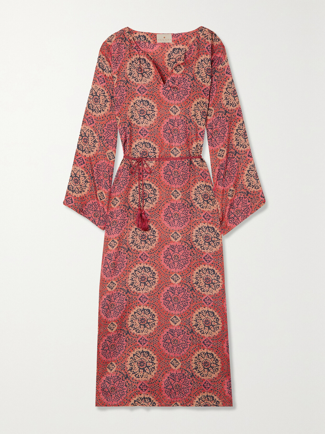 Hannah Artwear + Net Sustain Stella Silk-habotai Kaftan - Pink