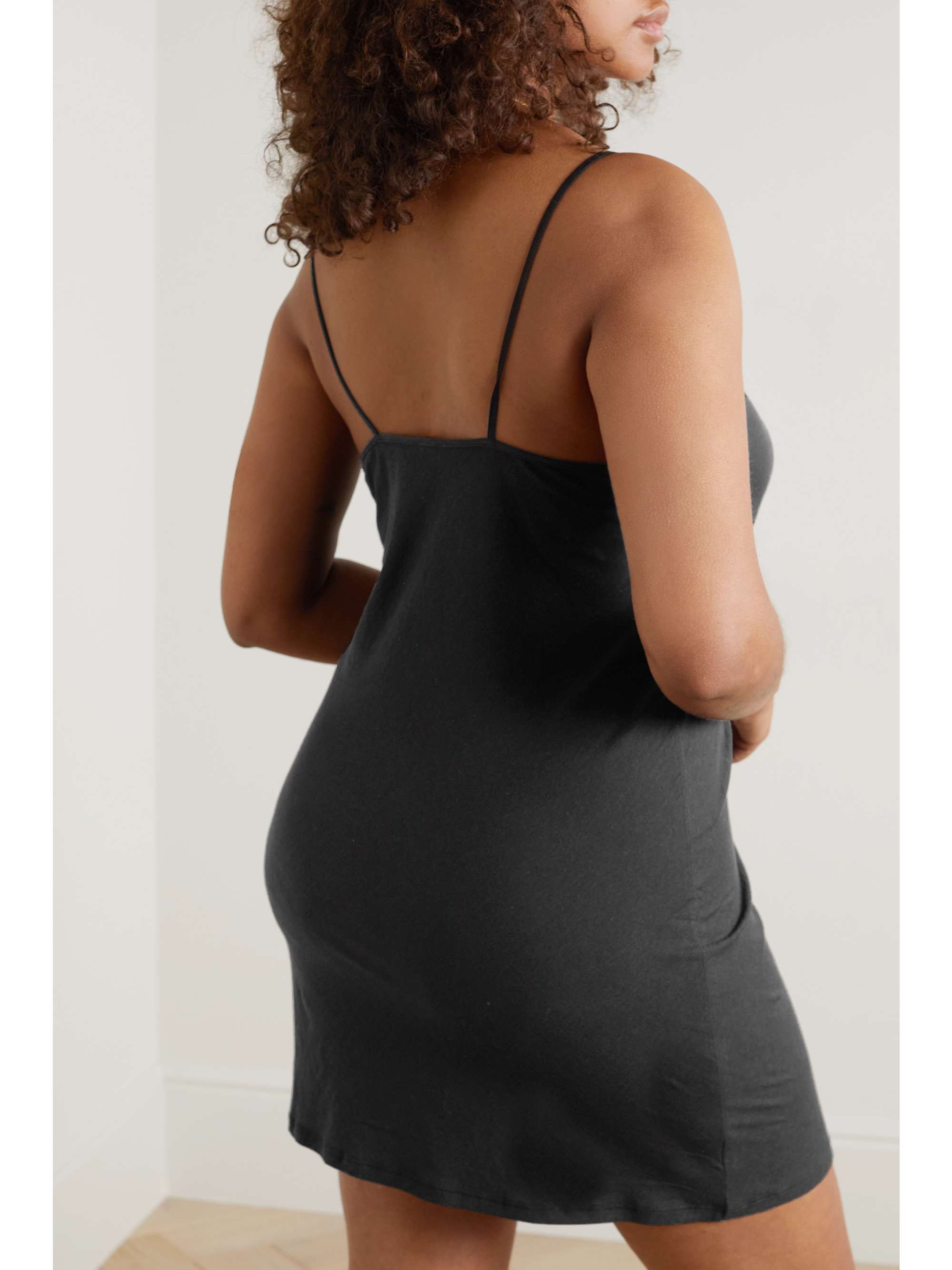SKIN + NET SUSTAIN Leavers lace-trimmed organic Pima cotton-jersey nightdress