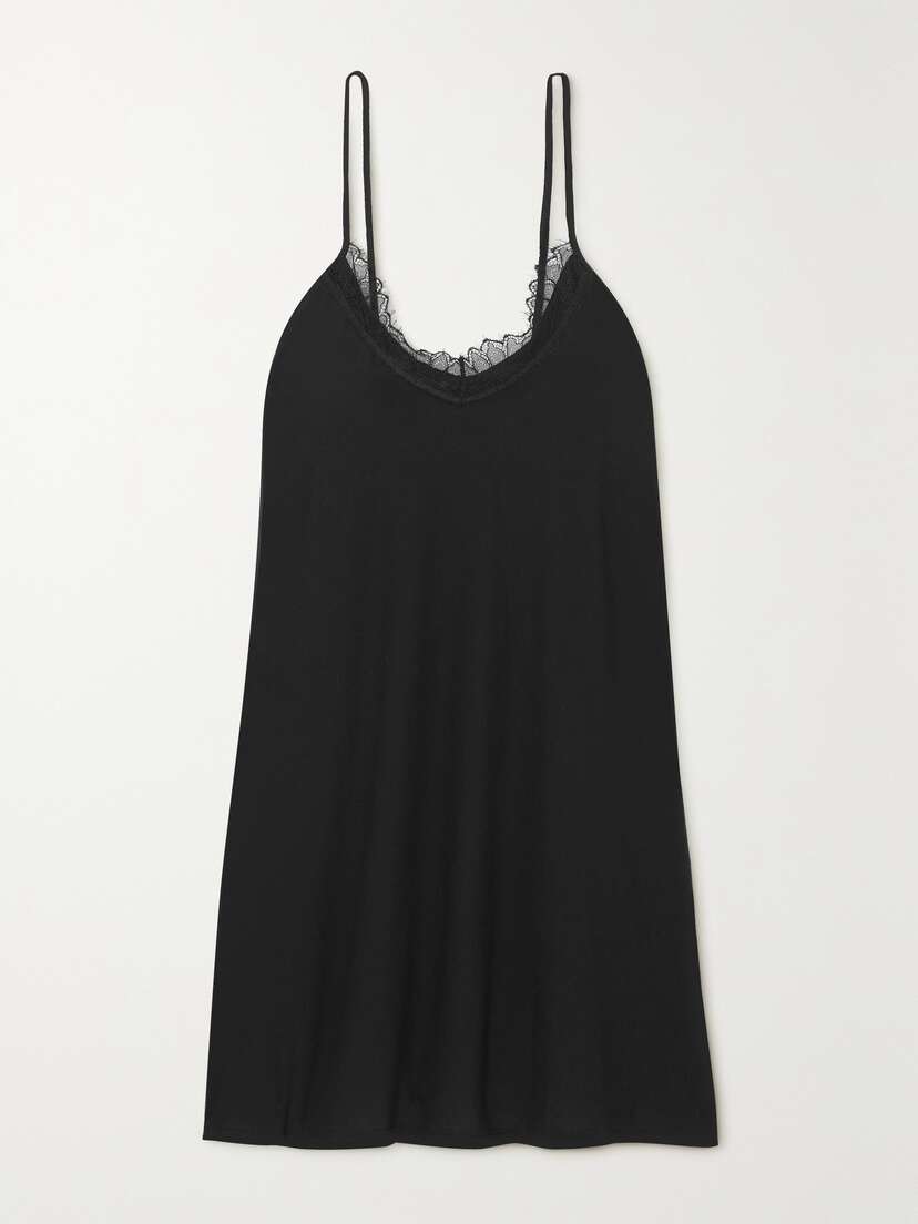 Skin + Net Sustain Leavers Lace-trimmed Organic Pima Cotton-jersey Nightdress