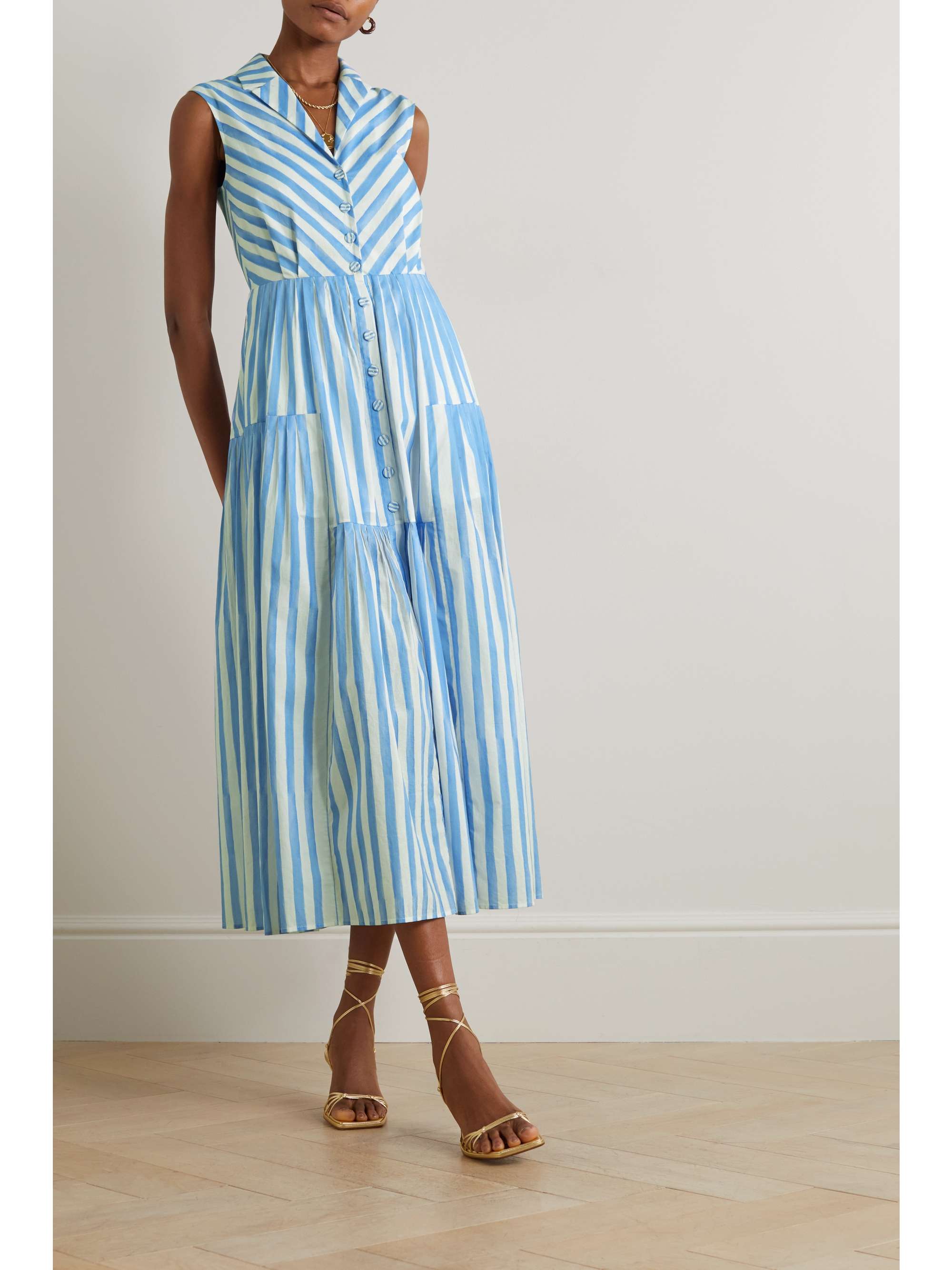 Bonifacio tiered pleated midi dress on sale
