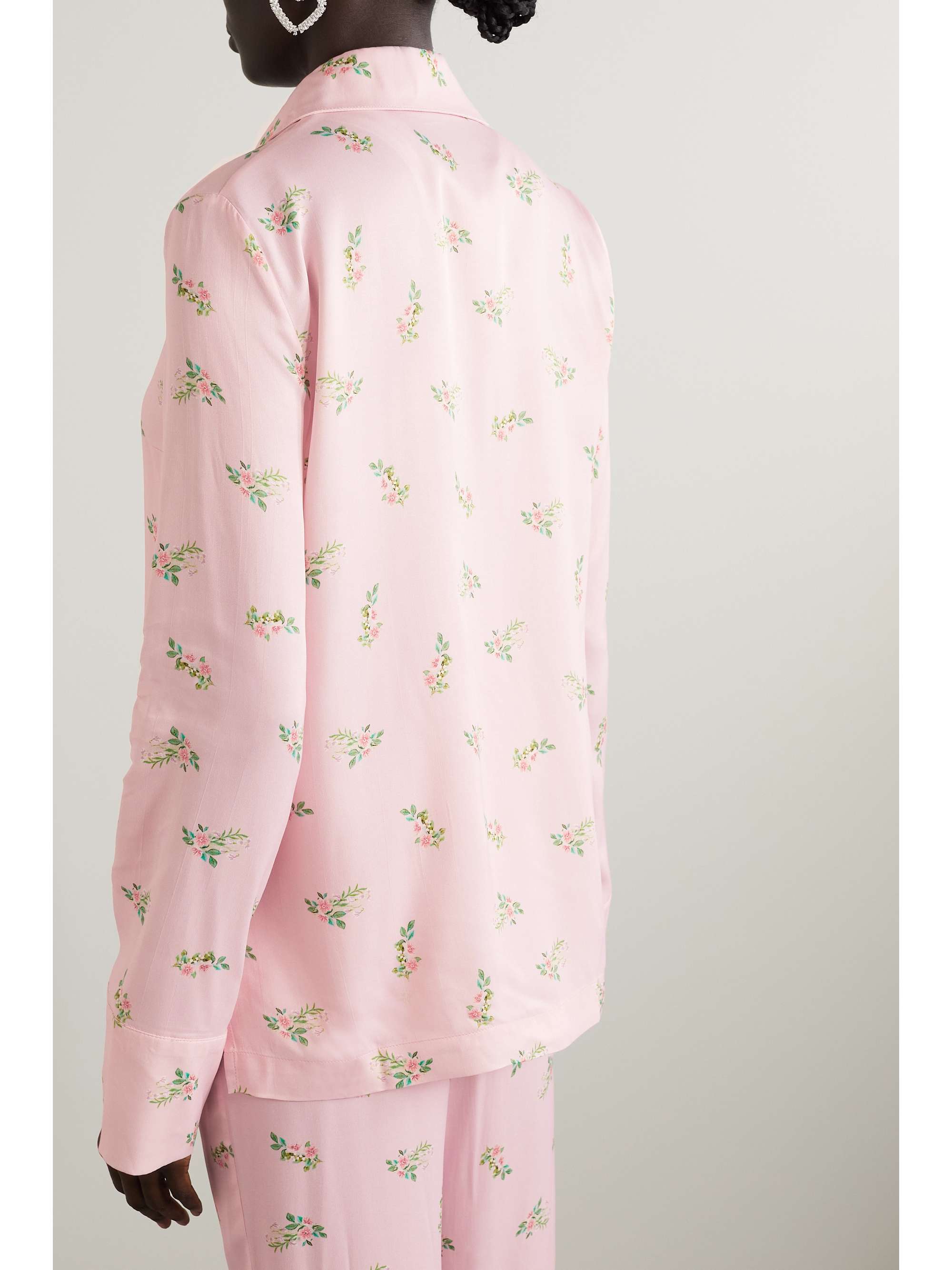 SLEEPER Blossom floral-print satin shirt
