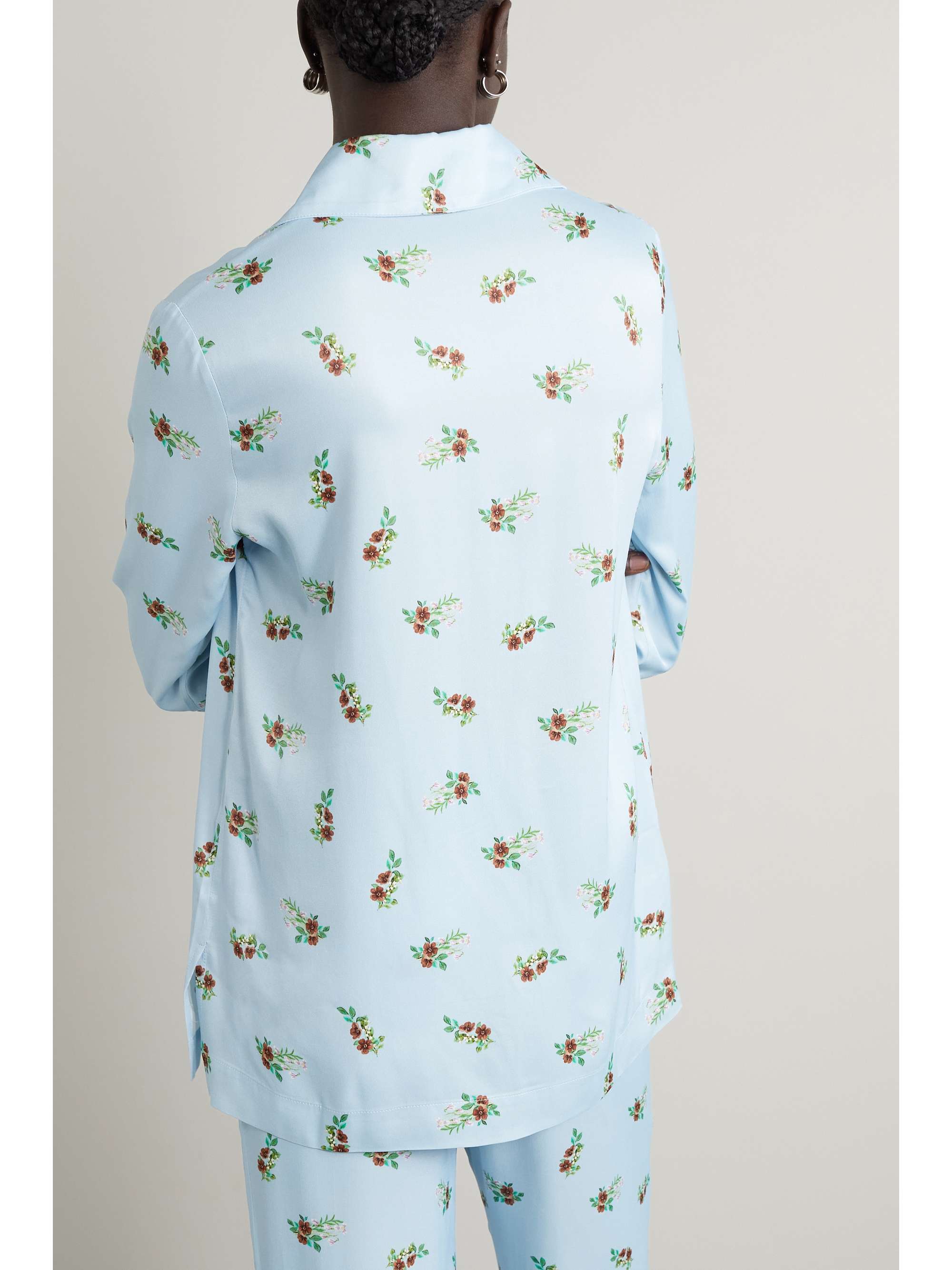 SLEEPER Blossom floral-print satin shirt