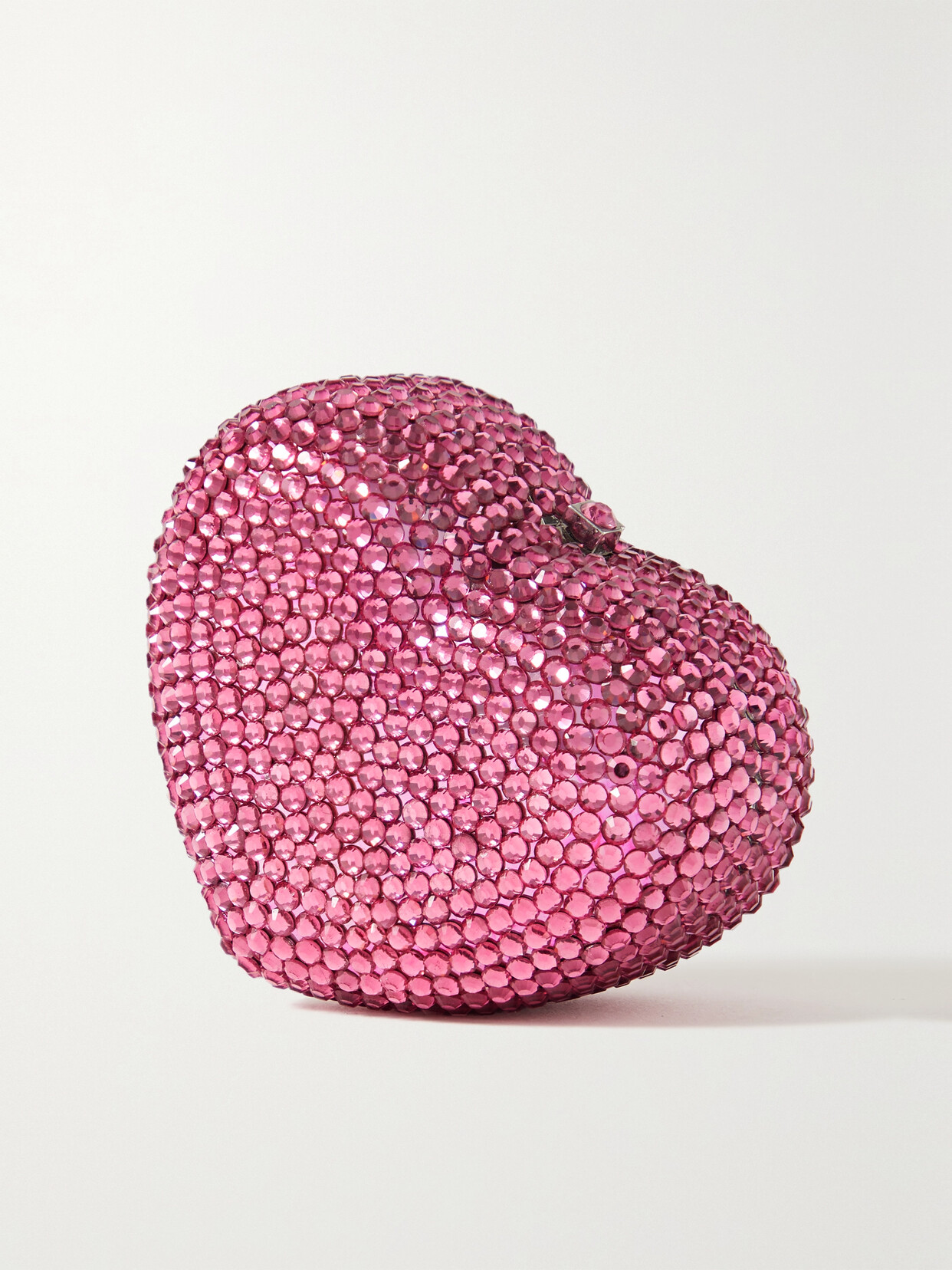 Judith Leiber Couture - Mini Heart Crystal-embellished Silver-tone Pill Box - Pink