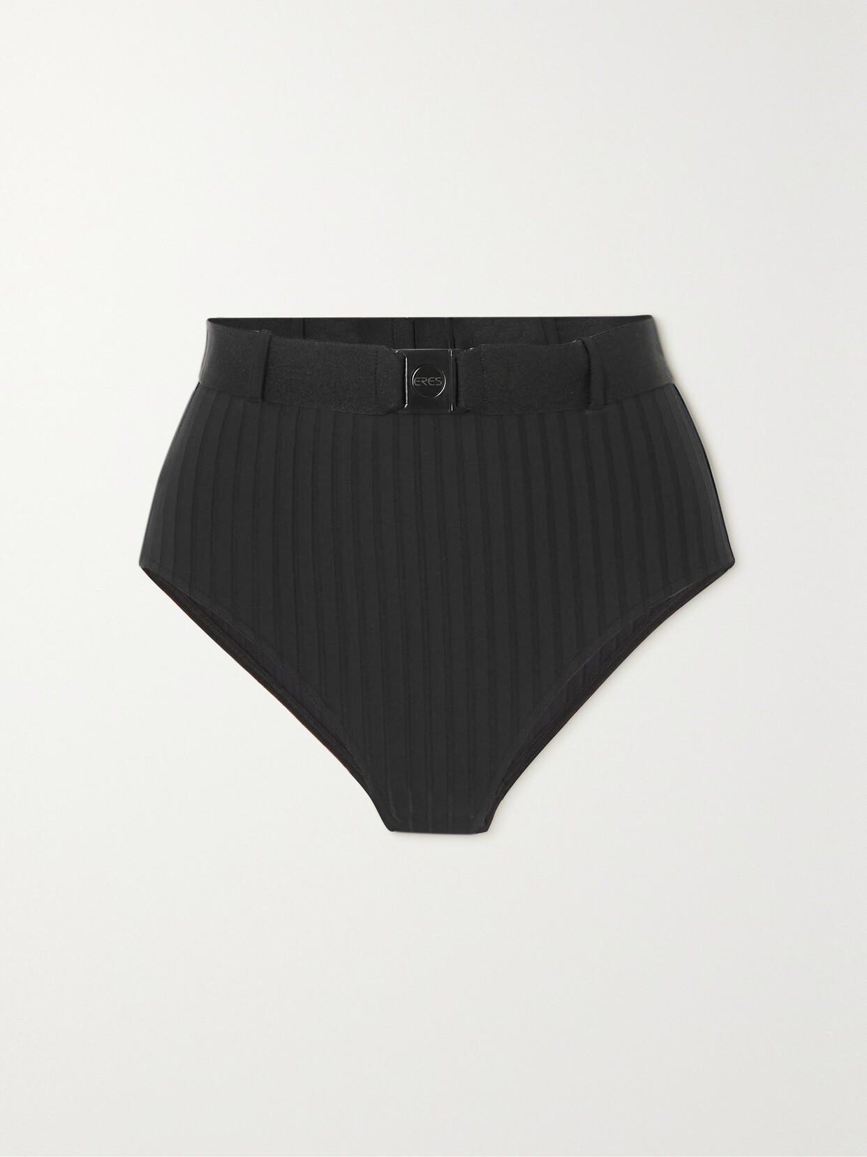 Eres Pina Colada Belted Ribbed Bikini Briefs - Black