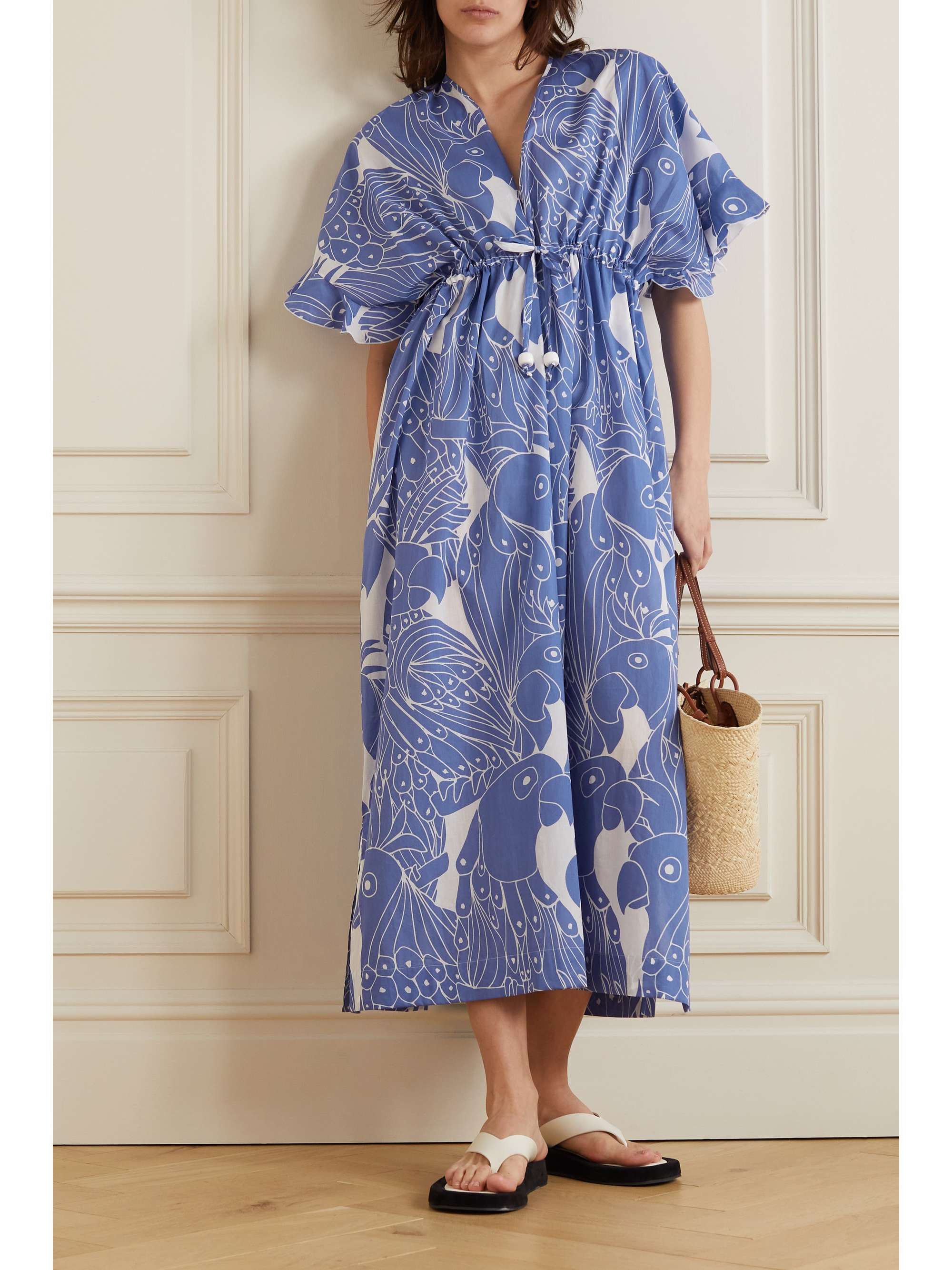 ERES Jujube printed cotton-poplin coverup