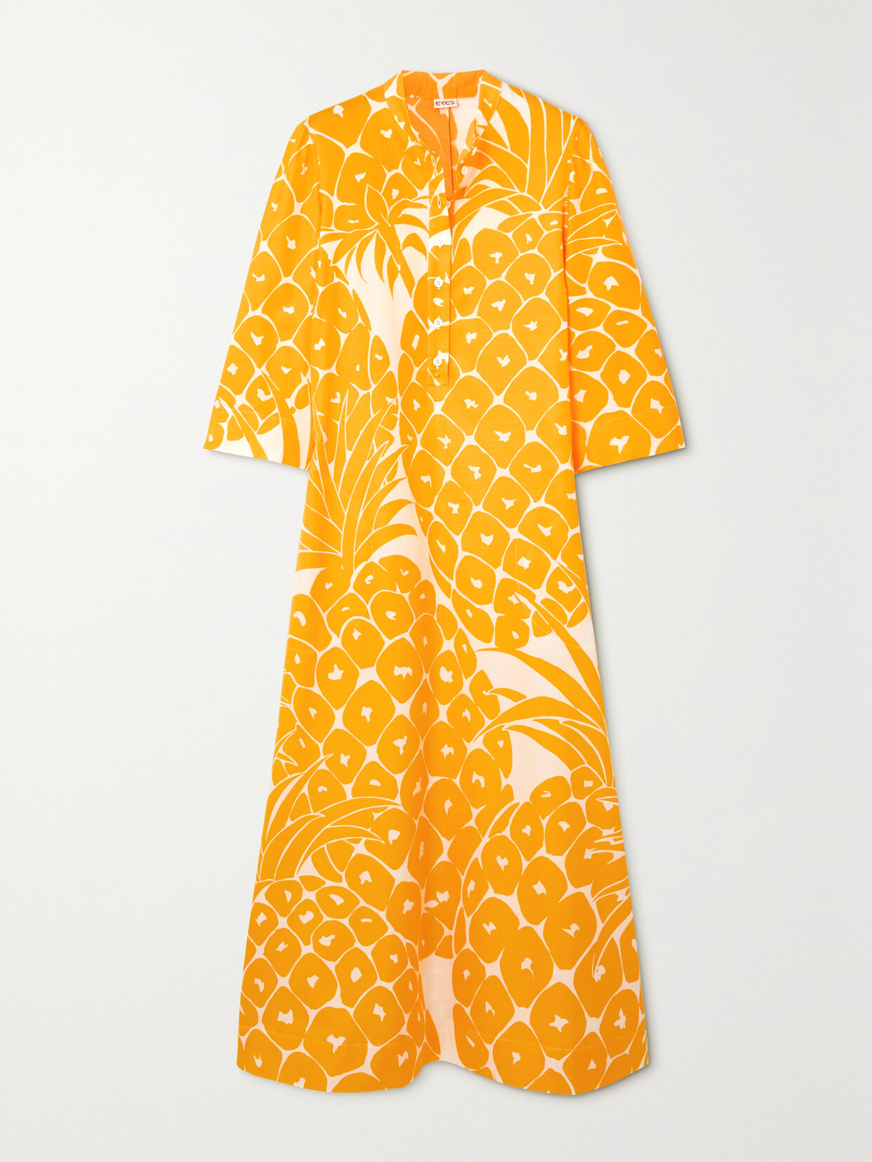 Eres - Sucrée Printed Cotton And Silk-blend Twill Kaftan - Yellow