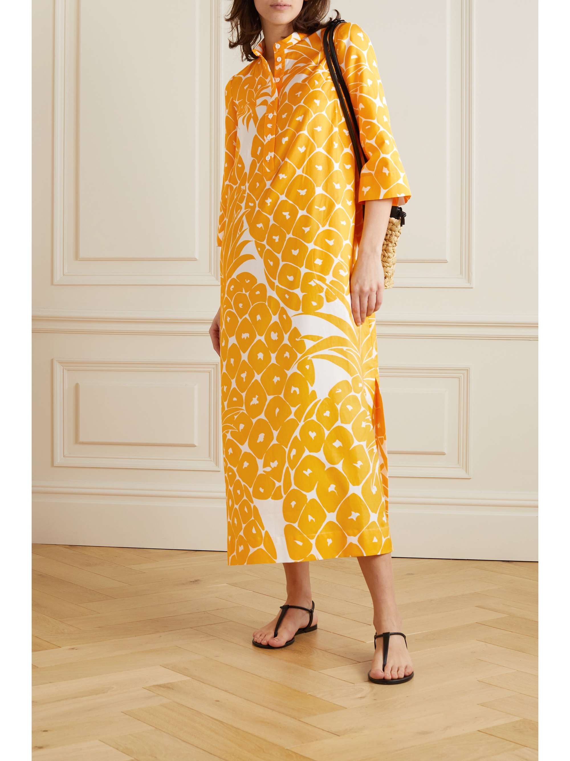 ERES Sucrée printed cotton and silk-blend twill kaftan