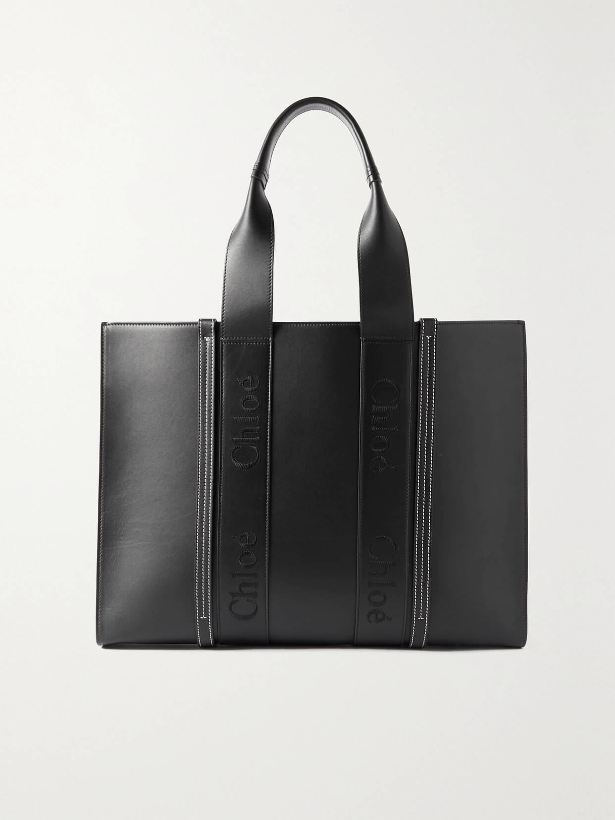 Chloé + Net Sustain Woody Large Embroidered Leather Tote