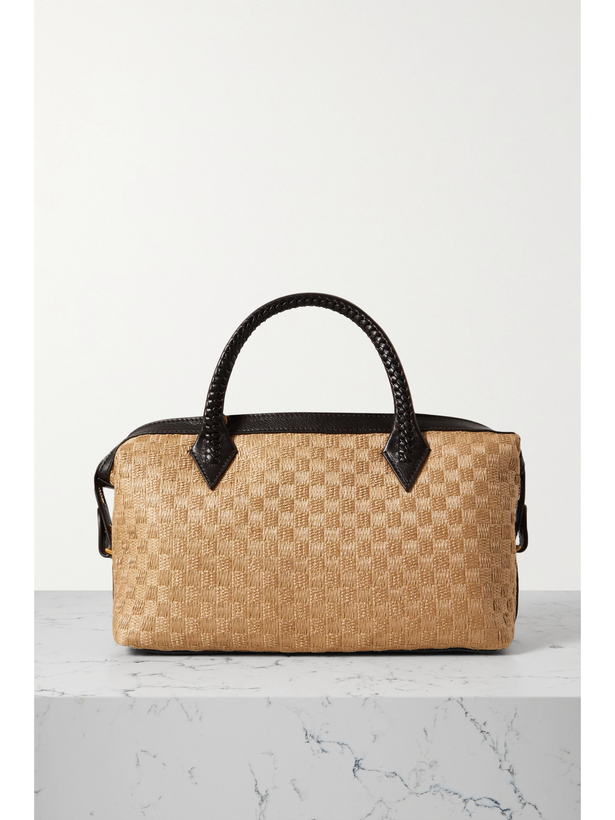 Métier - Perriand City Small Leather-trimmed Woven Straw Tote - Neutrals