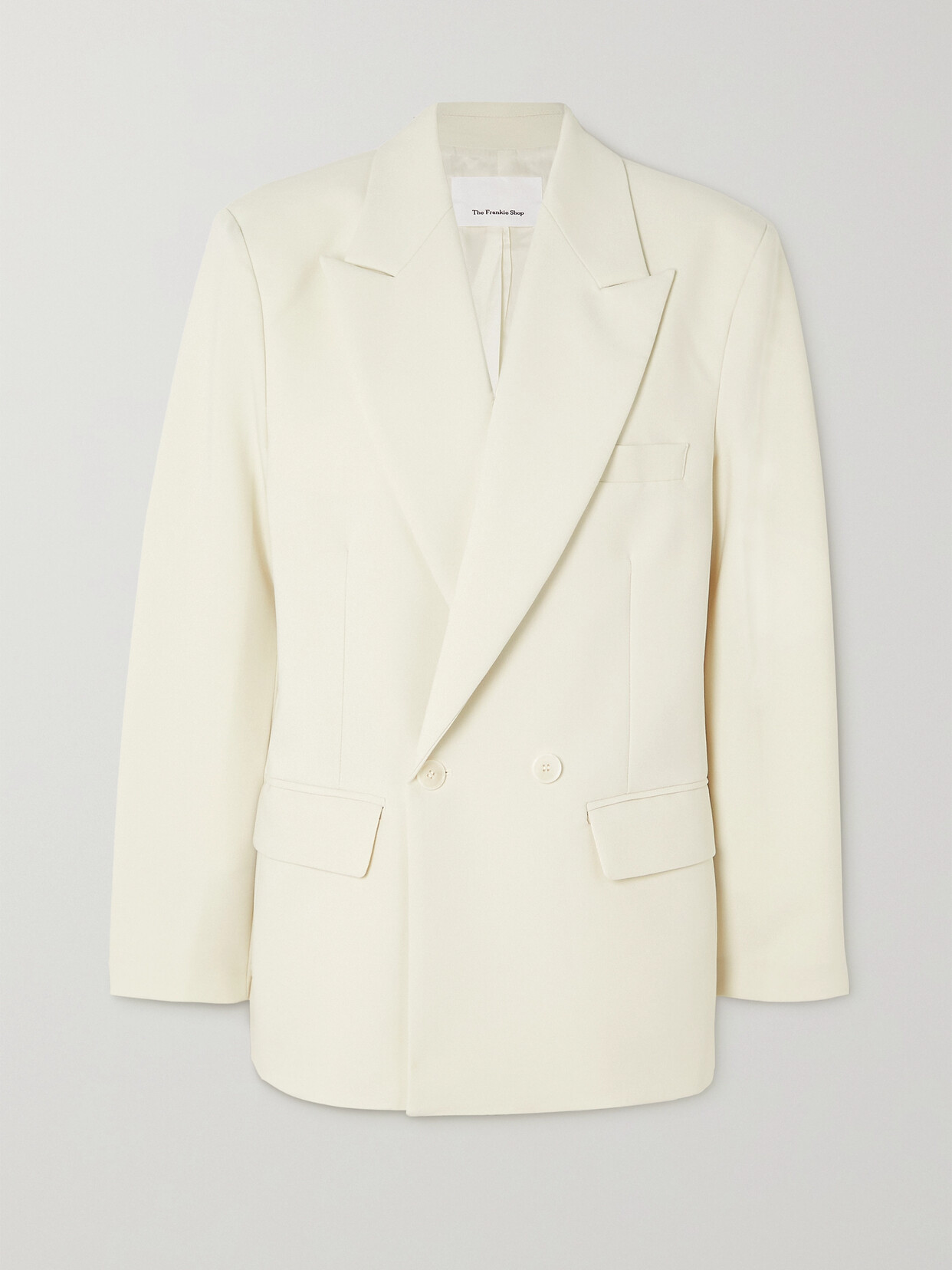 The Frankie Shop Corrin Double-breasted Grain De Poudre Blazer