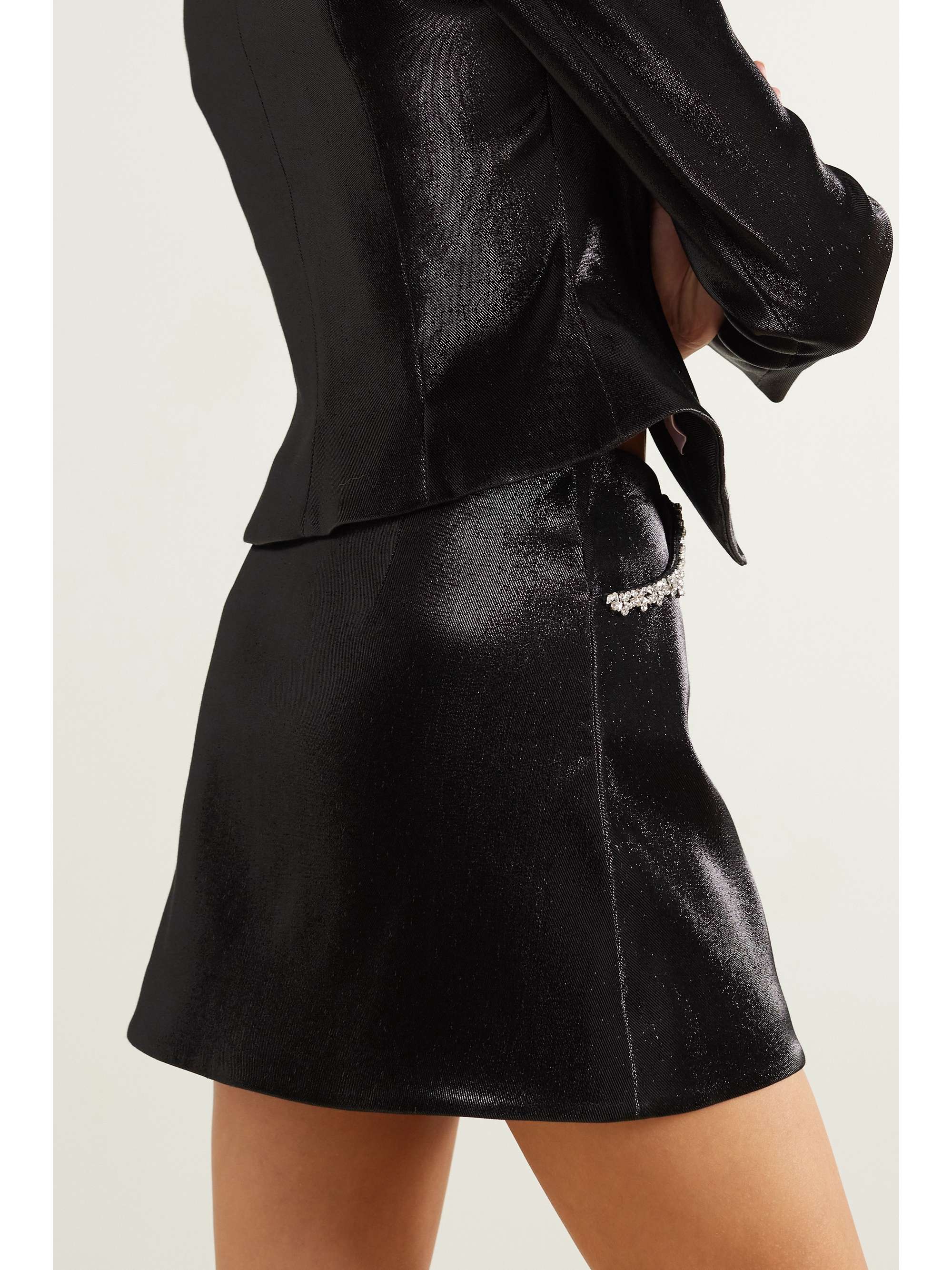 MISS SOHEE + The Vanguard crystal-embellished lamé mini skirt
