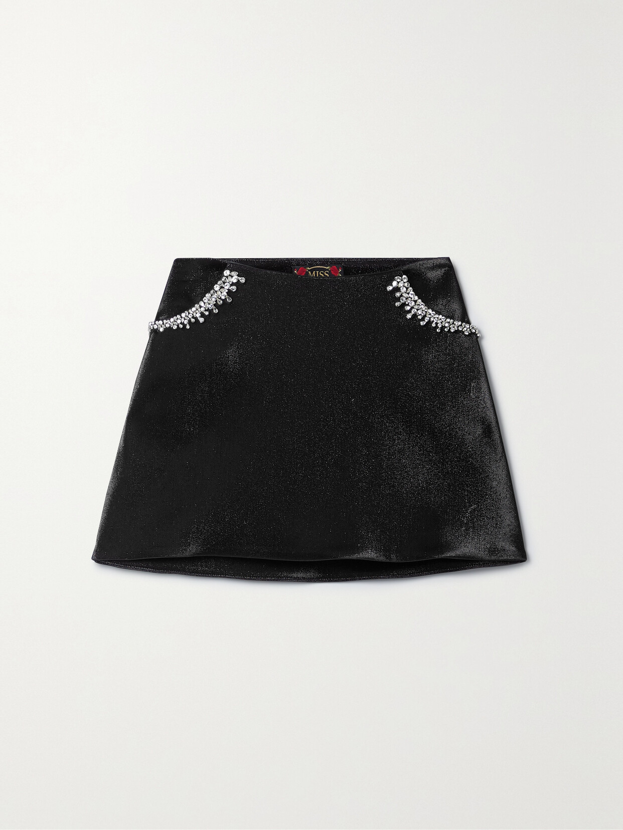 Miss Sohee + The Vanguard Crystal-embellished Lamé Mini Skirt - Black