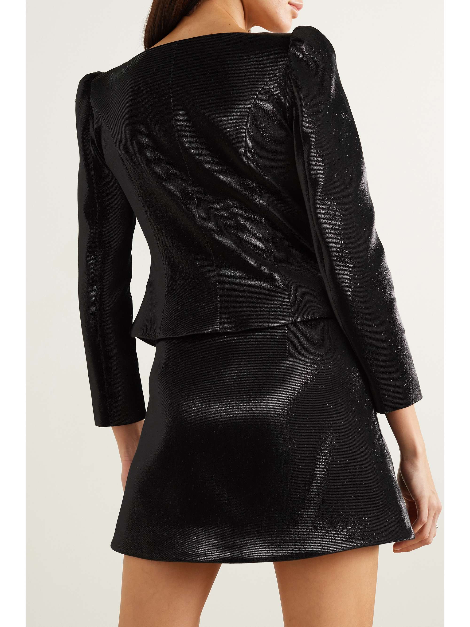 MISS SOHEE + The Vanguard cropped embellished stretch-lamé jacket