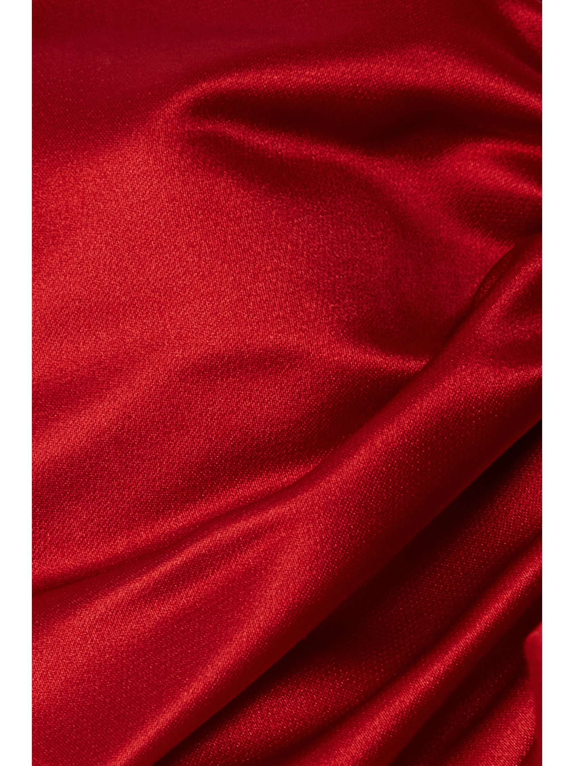 MISS SOHEE + The Vanguard duchesse silk-blend satin peplum top