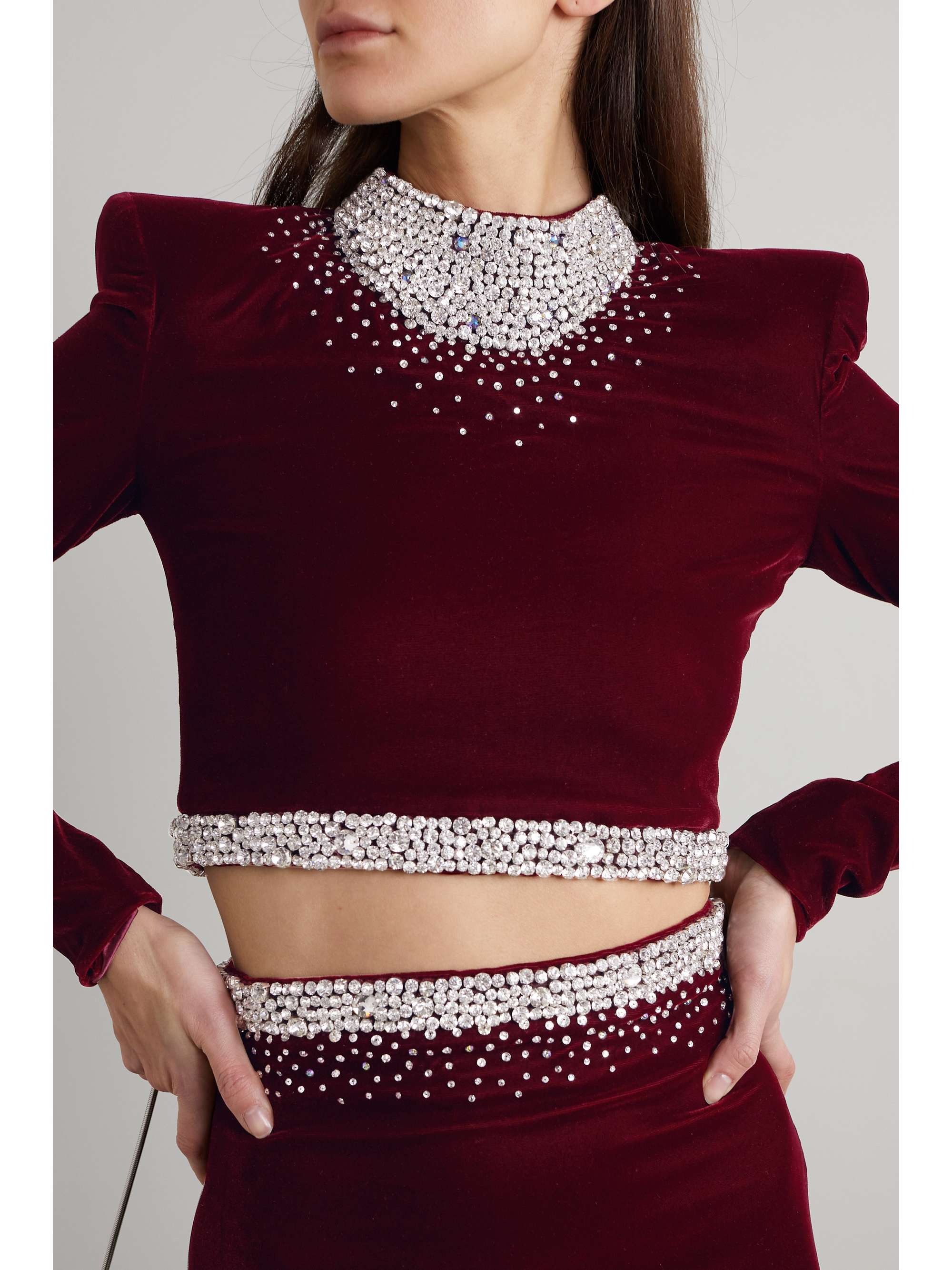 MISS SOHEE + The Vanguard crystal-embellished silk top and maxi skirt set