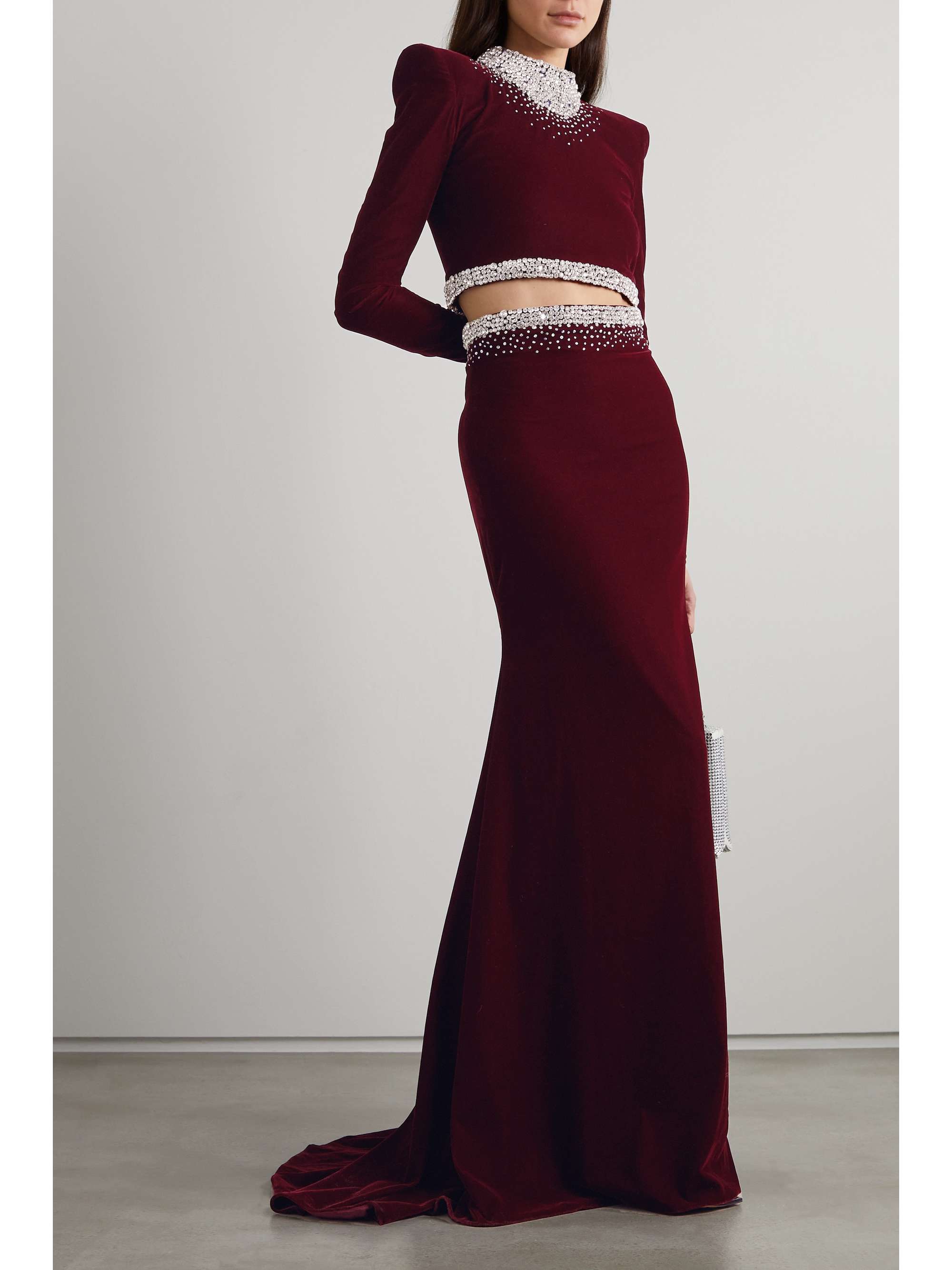 MISS SOHEE + The Vanguard crystal-embellished silk top and maxi skirt set