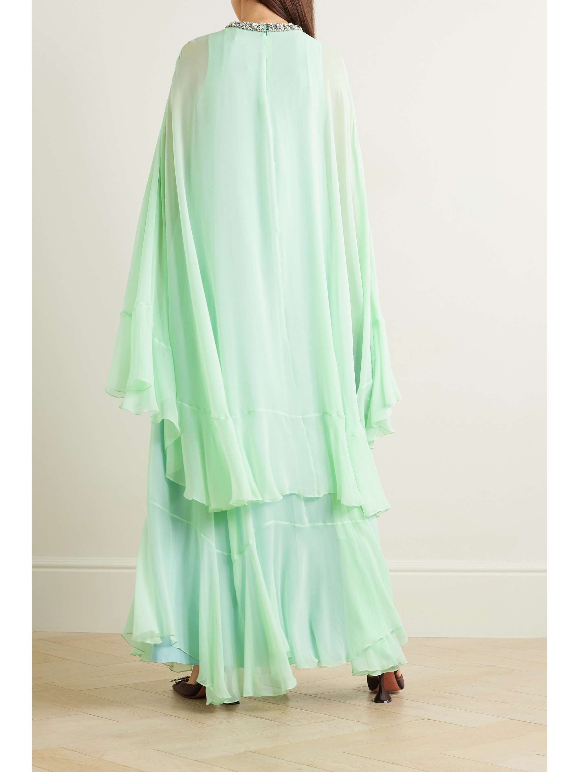 MISS SOHEE Crystal-embellished silk-chiffon kaftan