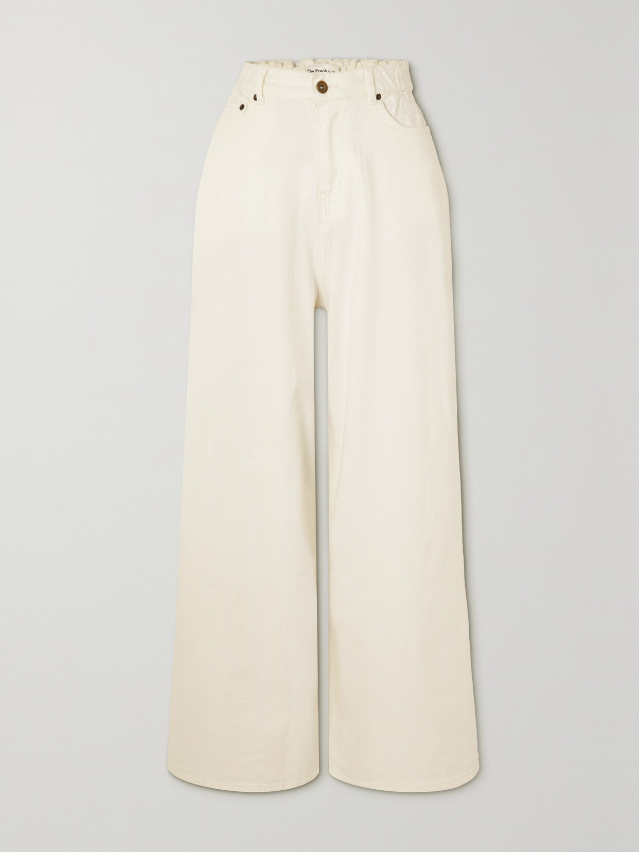 The Frankie Shop Sasha High-rise Wide-leg Jeans In Off White