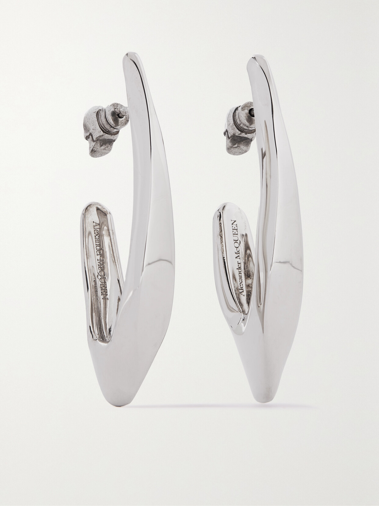 Alexander McQueen - Silver-tone Hoop Earrings - one size