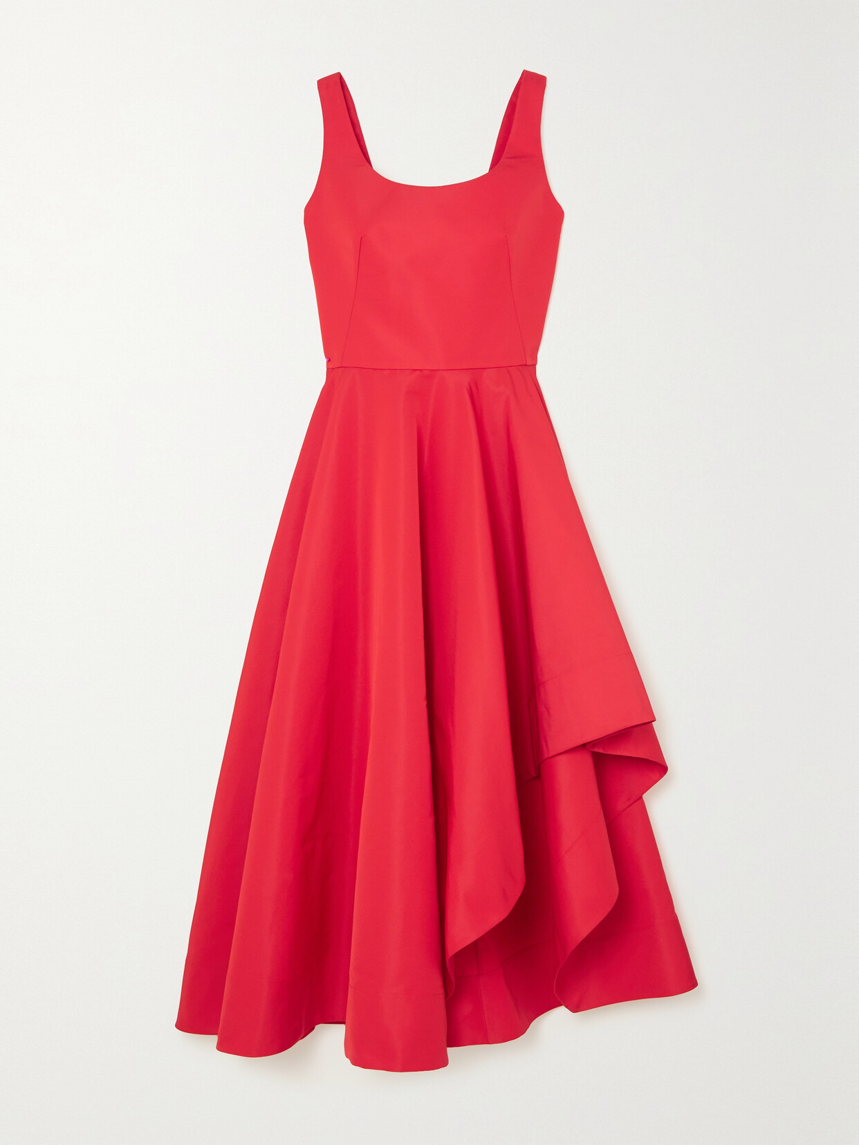 ALEXANDER MCQUEEN ASYMMETRIC TAFFETA MIDI DRESS