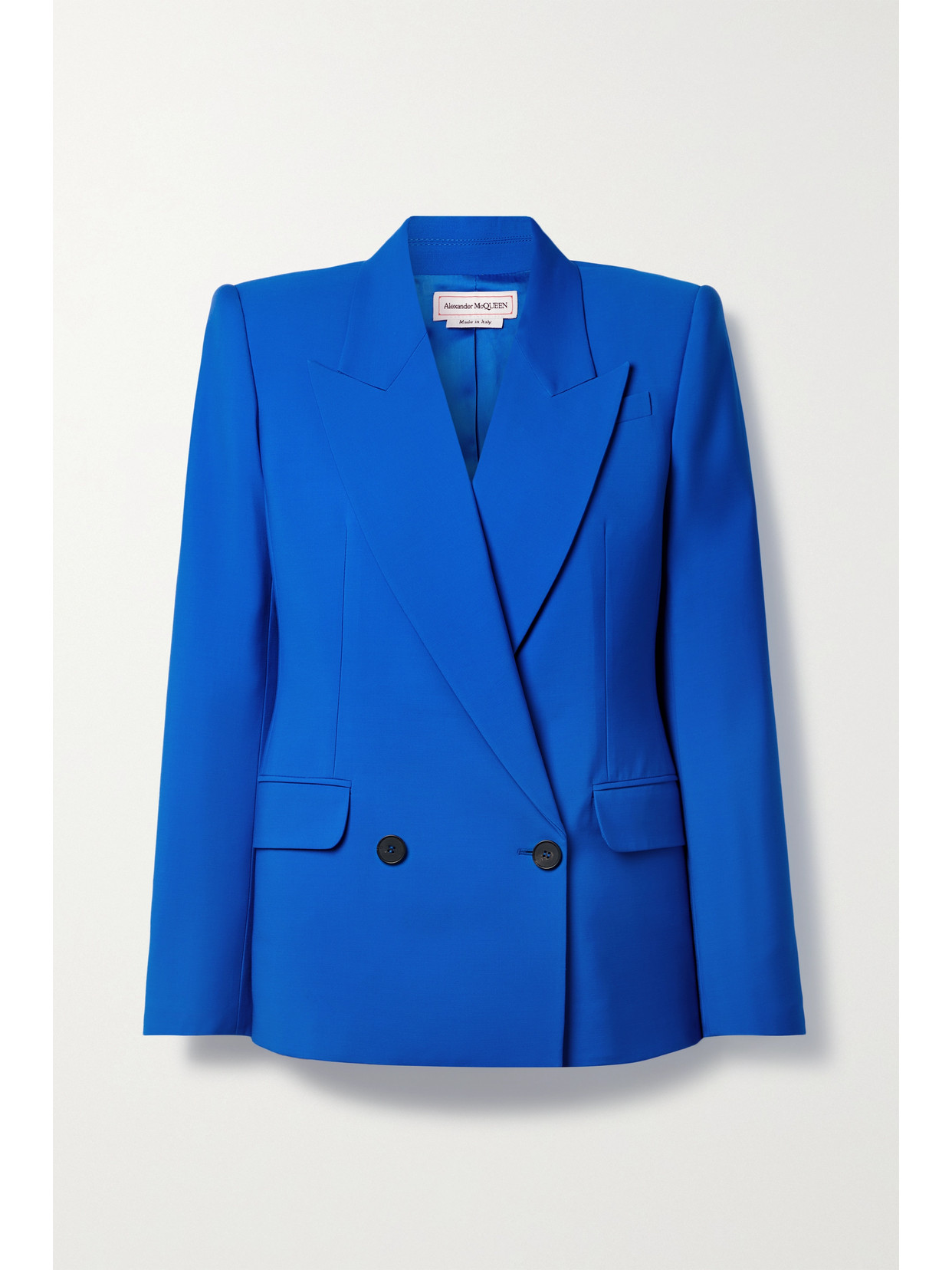 Alexander McQueen - Double-breasted Wool-crepe Blazer - Blue