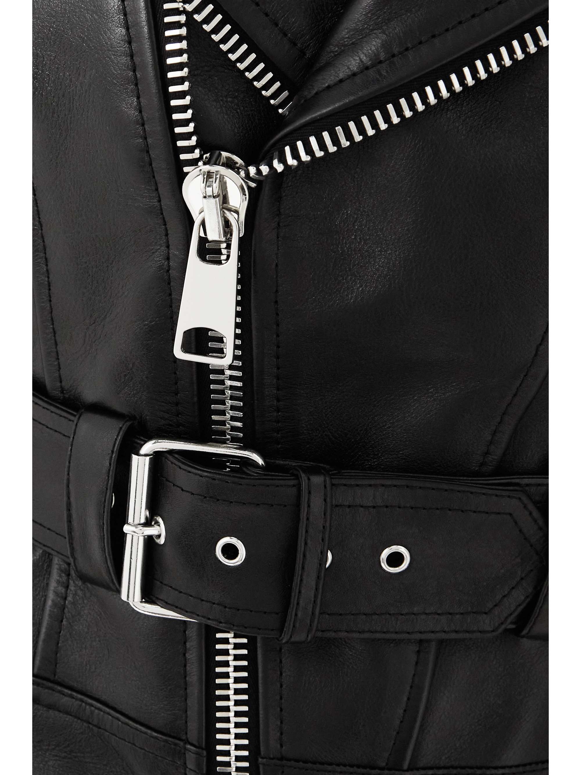 ALEXANDER MCQUEEN Belted leather biker jacket